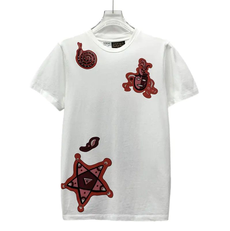 Loewe Loewe White Cotton Graphic T-Shirt for Women 0089 Size M / US 6-8 / IT 42-44 - 1 Thumbnail