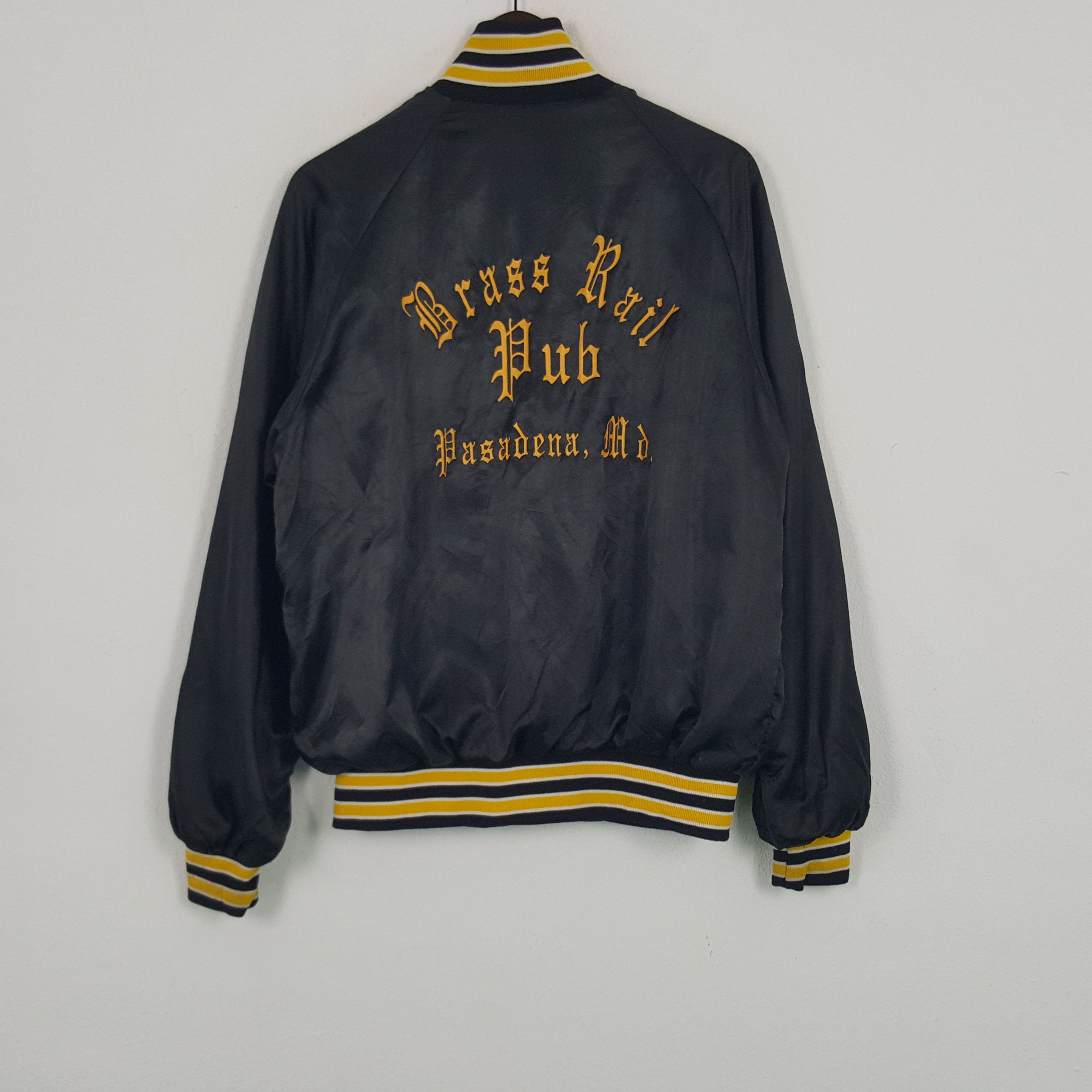 Vintage Vintage Brass Rail Pub Zipper Bomber Jacket Size US L / EU 52-54 / 3 - 1 Thumbnail