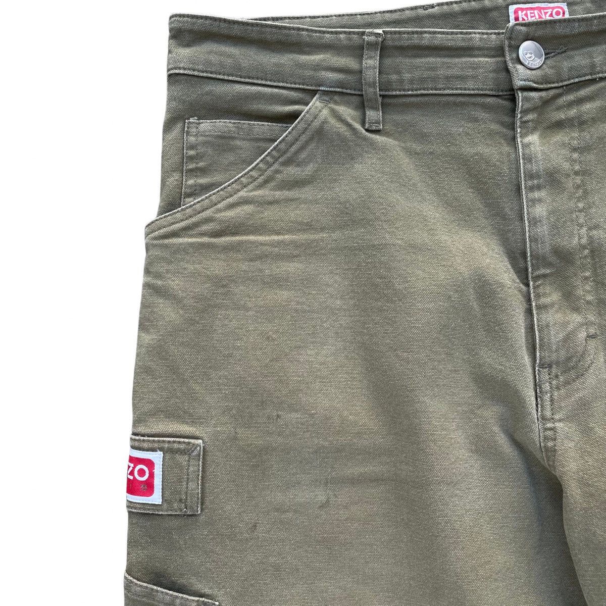 Designer × Kenzo Kenzo Paris Green Cargo Carpenter Pants Size 33 Size US 33 - 2 Thumbnail