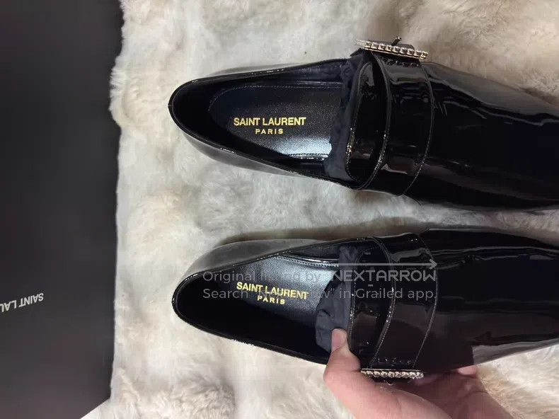 Saint Laurent Paris Saint Laurent Paris Crystal Buckle Men's Loafers Leather S Size US 9 / EU 42 - 7 Thumbnail