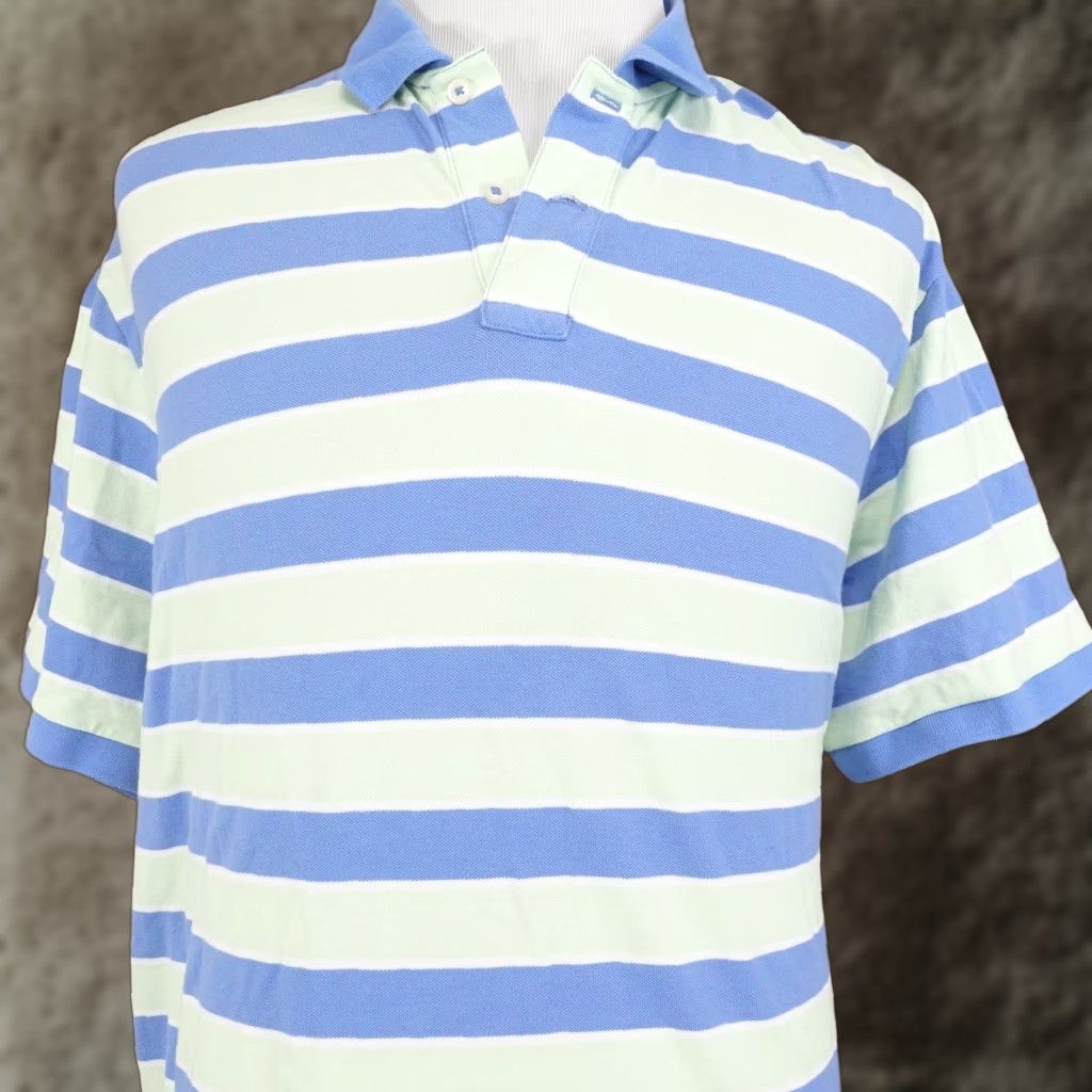Cremieux Cremieux Polo Shirt Men 2XL Short Sleeve Casual Striped Blue Green Preppy Size US XXL / EU 58 / 5 - 1 Thumbnail