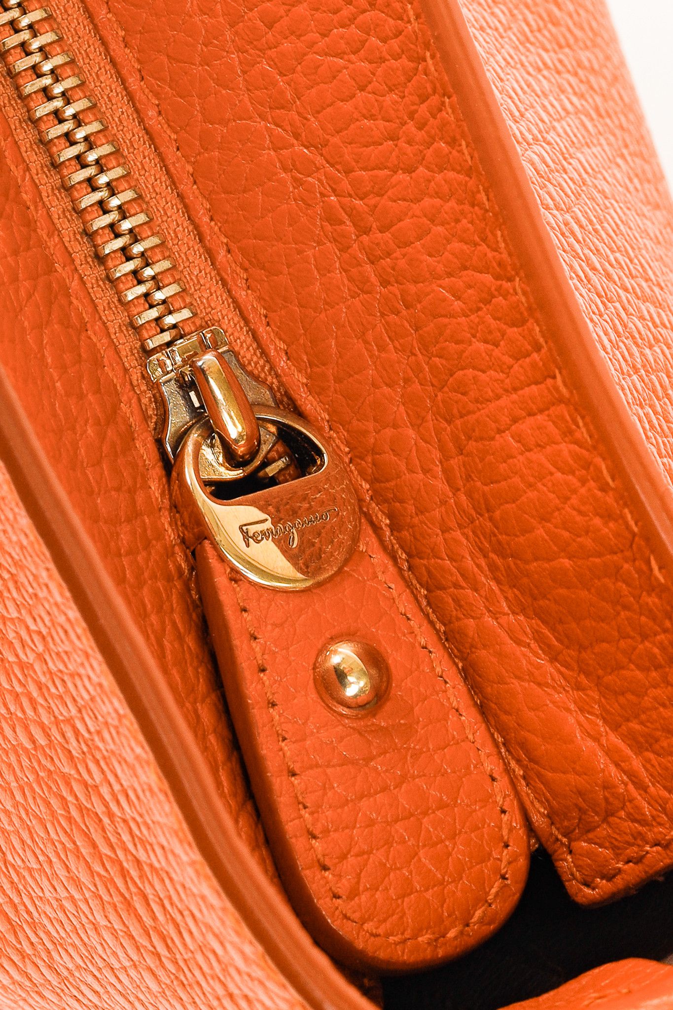 Salvatore Ferragamo Salvatore Ferragamo Bice Pebble Calf Gancini Shopper Tote Size ONE SIZE - 9 Thumbnail