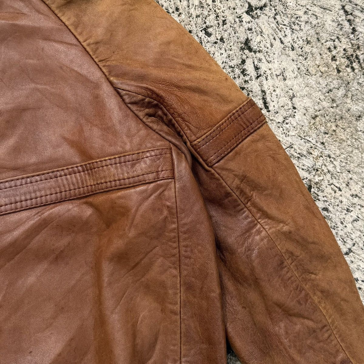 Vintage 🔥Vintage Real Leather Jacket Brown Distressed Bomber Rare Size US M / EU 48-50 / 2 - 10 Thumbnail