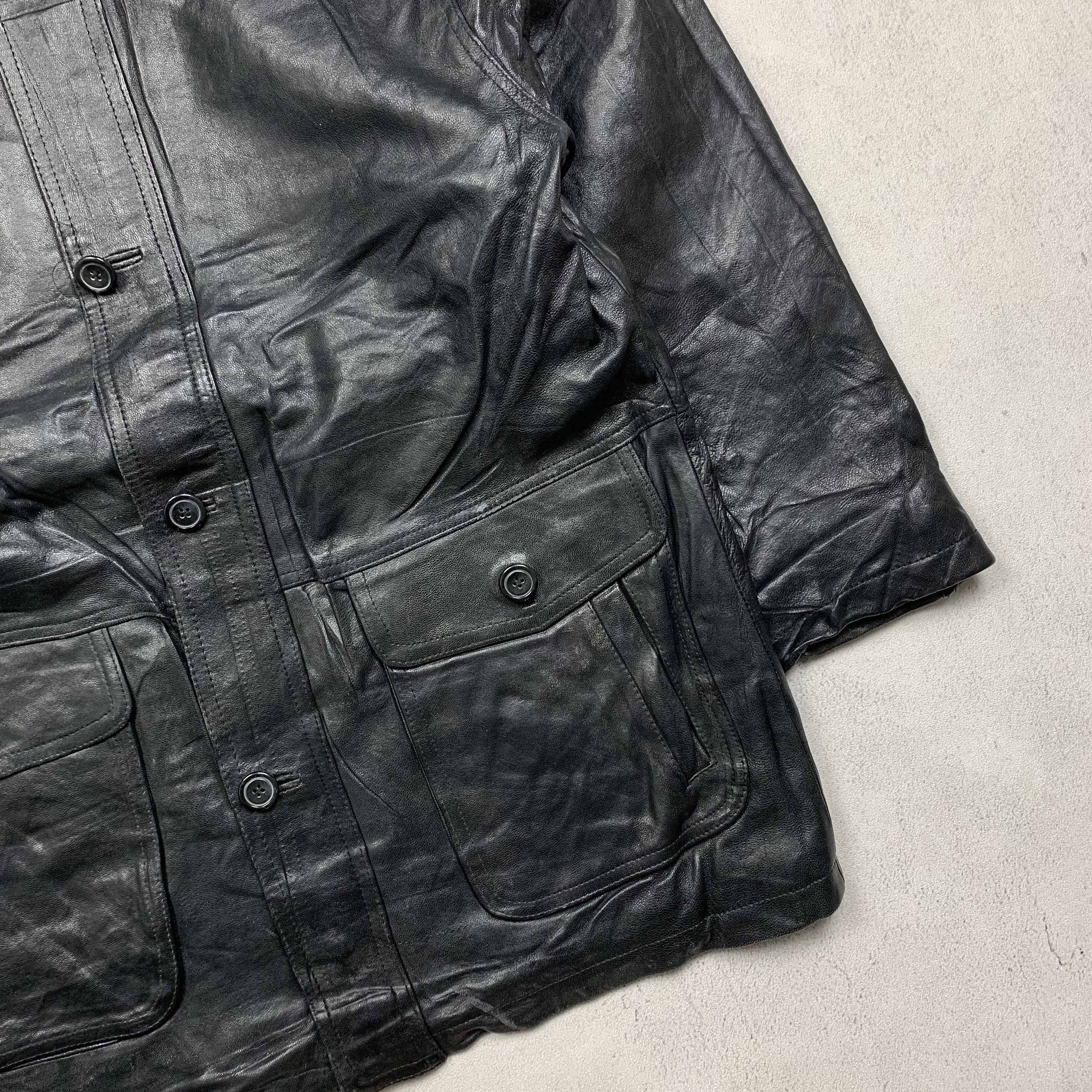 Genuine Leather Vintage Genuine Real Leather Coat Jacket High Quality Rock Size US M / EU 48-50 / 2 - 3 Thumbnail