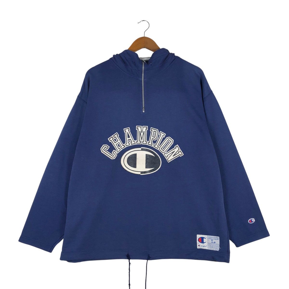 Champion CHAMPION Vintage Big logo Half Zipper Sweeatshirt Size US L / EU 52-54 / 3 - 1 Thumbnail
