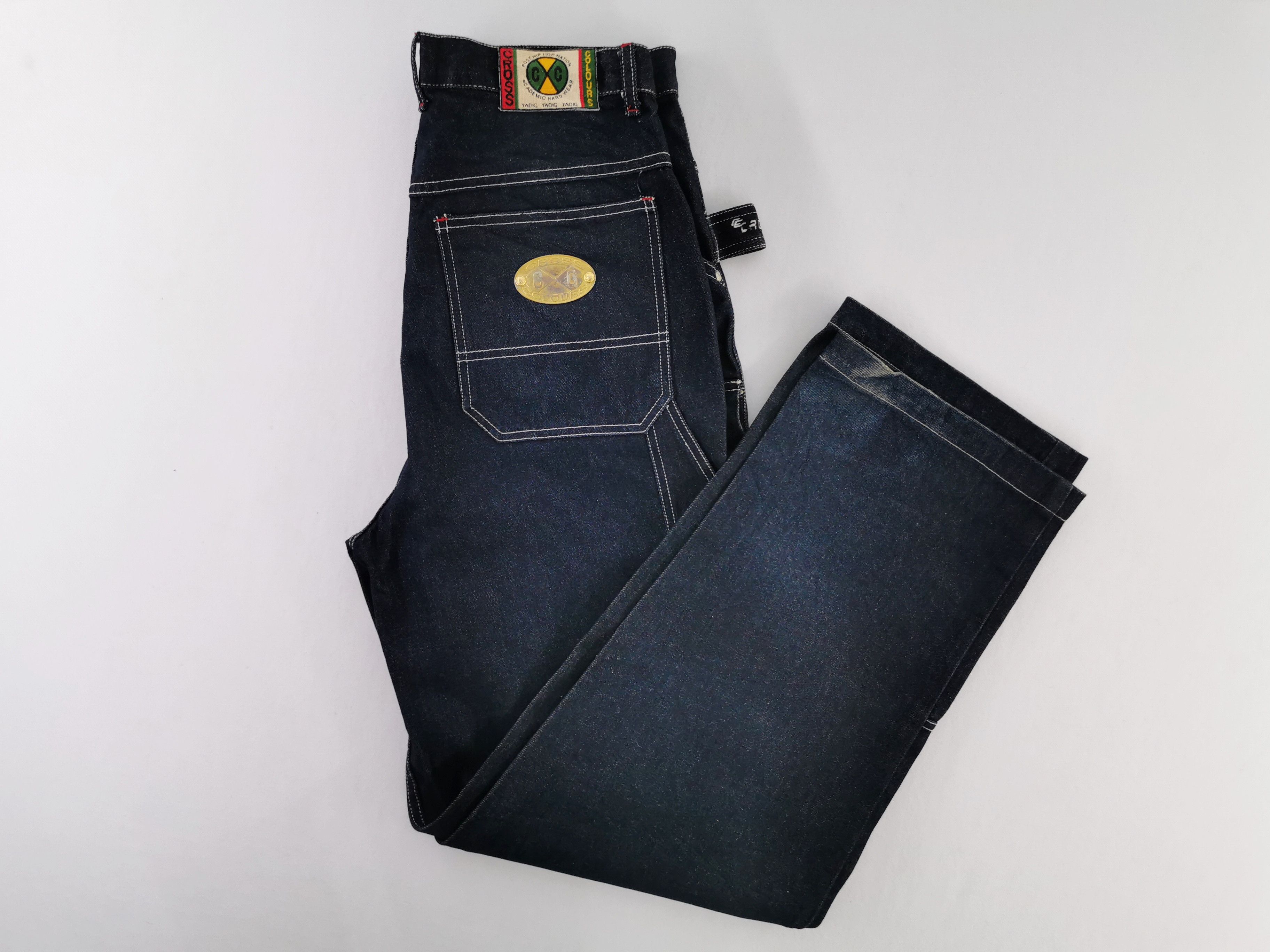 【COLOR iN ID】Double cross denim pants Cross Colours × Vintage Vintage Cross Colours Carpenter