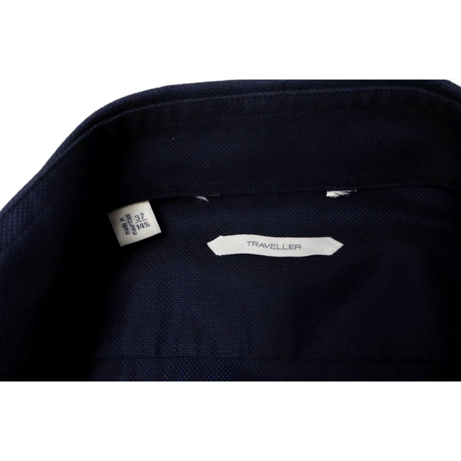 Suitsupply Suitsupply Traveller Shirt Men's 37/14 1/2 Navy Blue Button-Up Spread Collar Shirt Mens Blues 37/14 1/2 Size US M / EU 48-50 / 2 - 7 Thumbnail