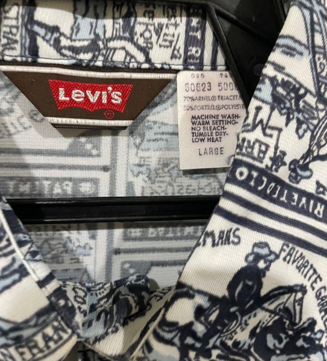 Levi's 70s Levis The Farmer AOP True Vintage Very Rare Shirts Size US L / EU 52-54 / 3 - 7 Thumbnail