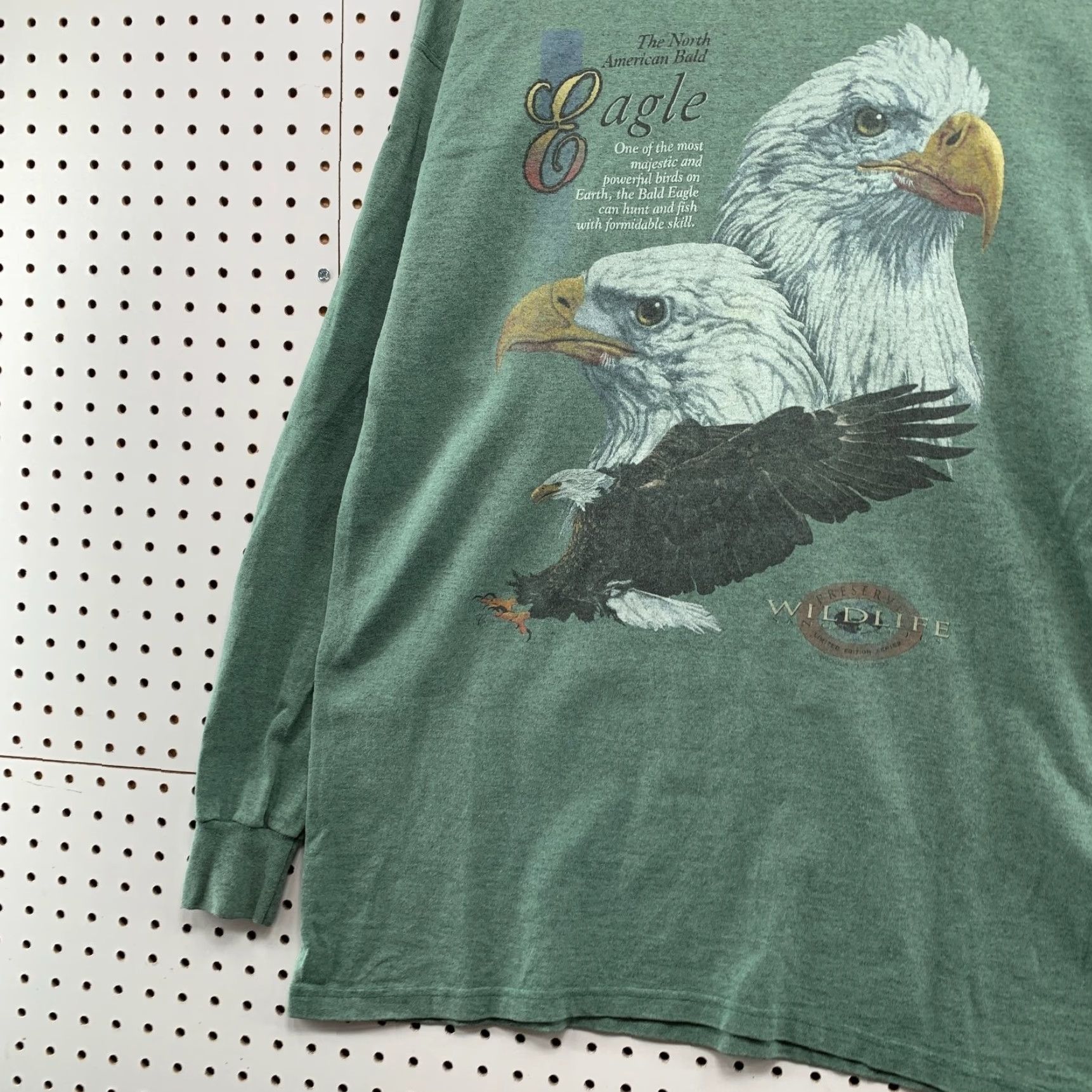 Vintage VINTAGE Bald Eagle Shirt Mens Large Green Wildlife Preserve Nature Long Sleeve Size US L / EU 52-54 / 3 - 3 Thumbnail