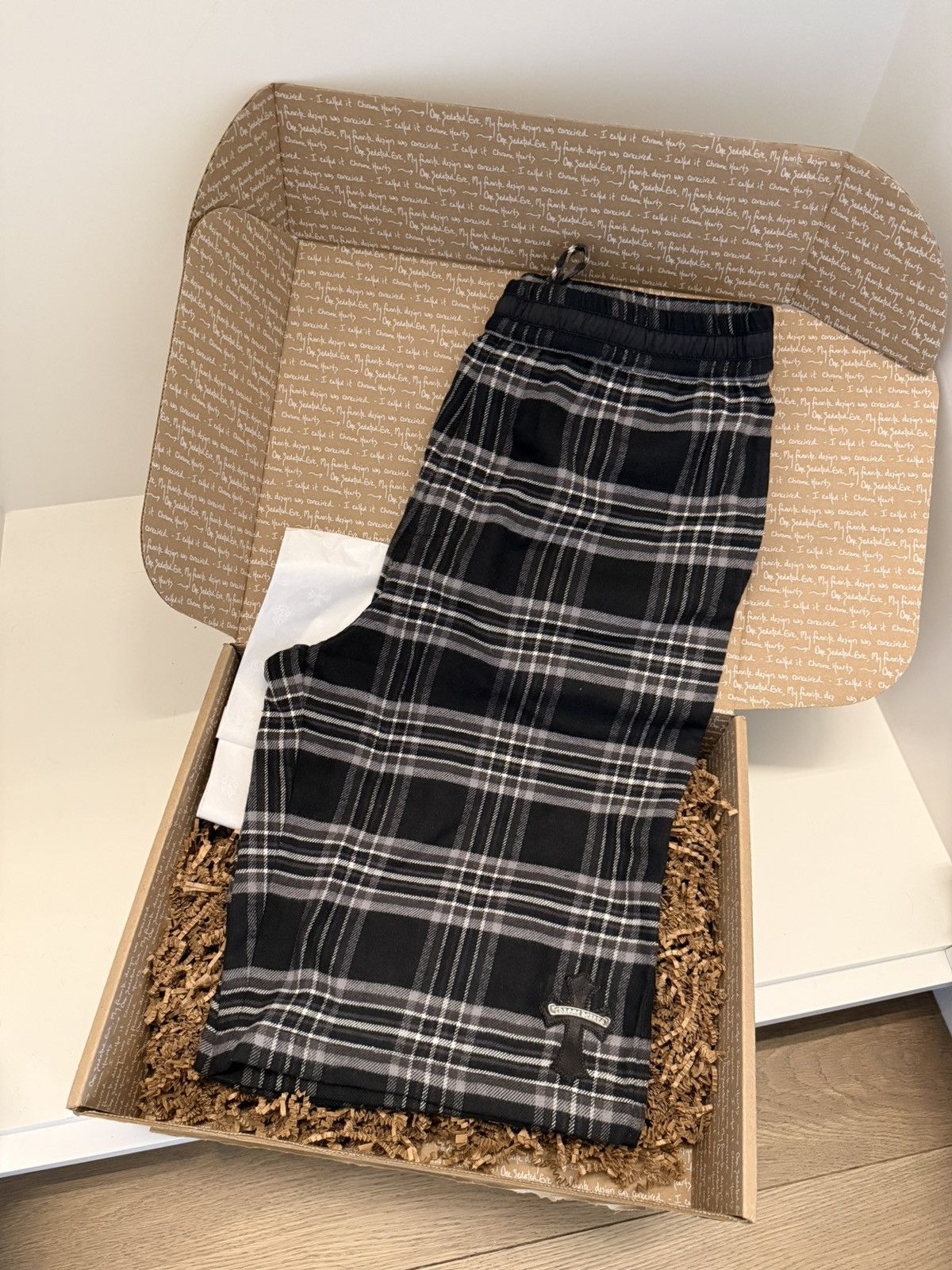 Chrome Hearts After School Flannel Shorts SS26 — Black/Gray — Size L — NWT Size US 34 / EU 50 - 8 Thumbnail