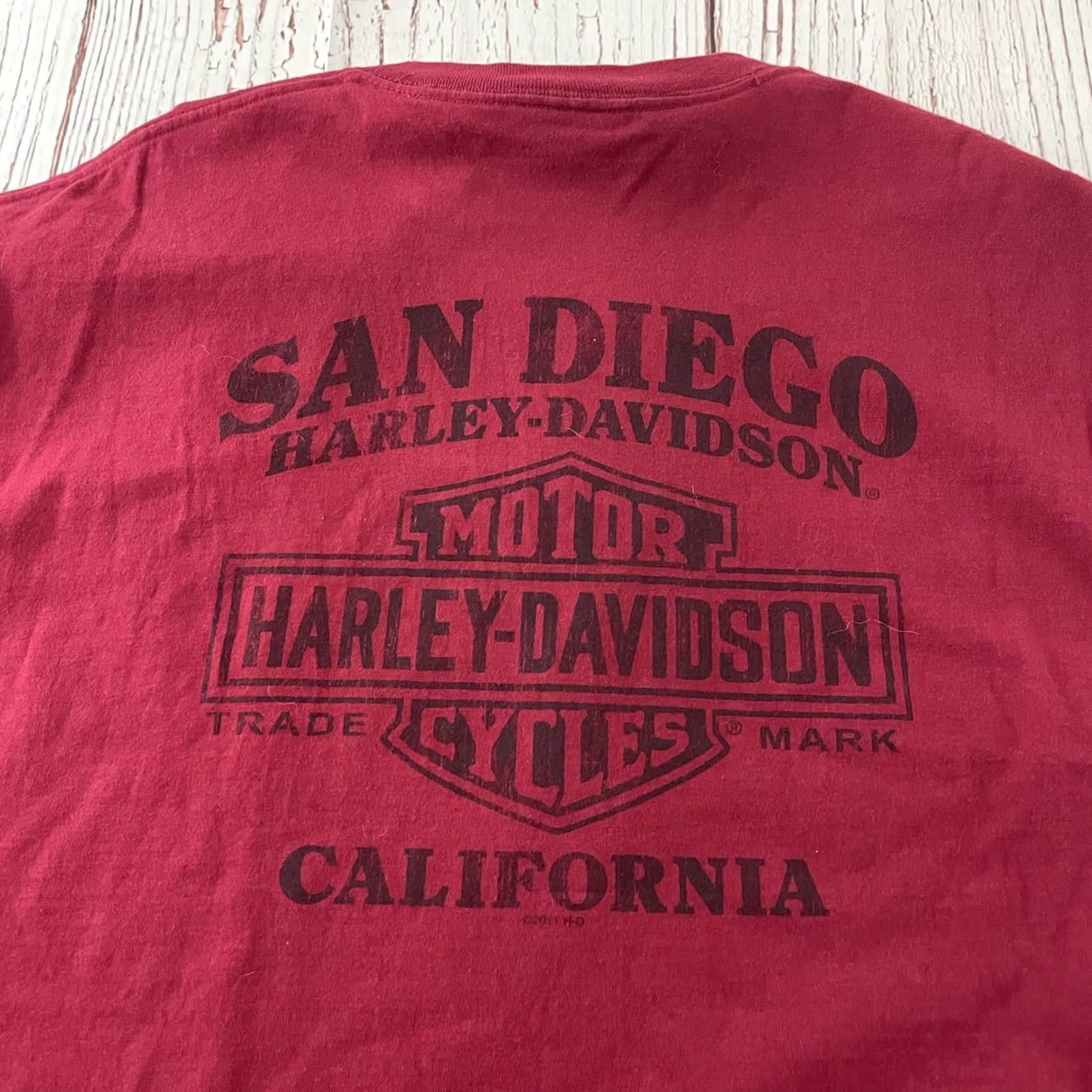 Harley Davidson Harley-Davidson Motorcycle T-Shirt Mens Large Red HD San Diego Size US L / EU 52-54 / 3 - 5 Thumbnail
