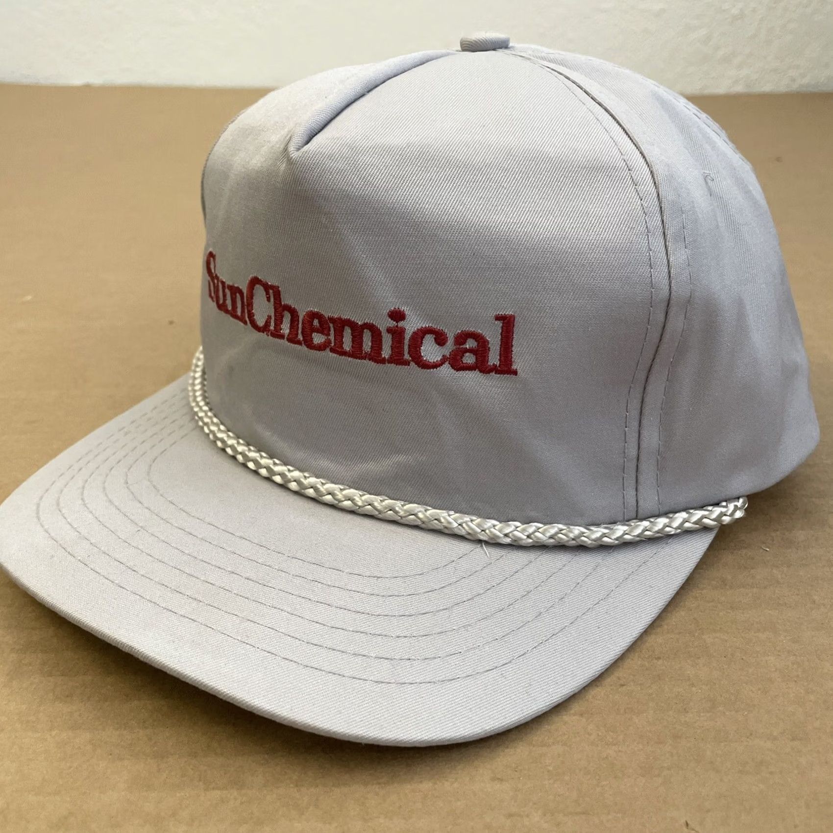 Spell Nike Sun Chemical Hat Cap Snapback Gray Corded Adjustable Logo Spell Out Rope Mens Size ONE SIZE - 6 Thumbnail