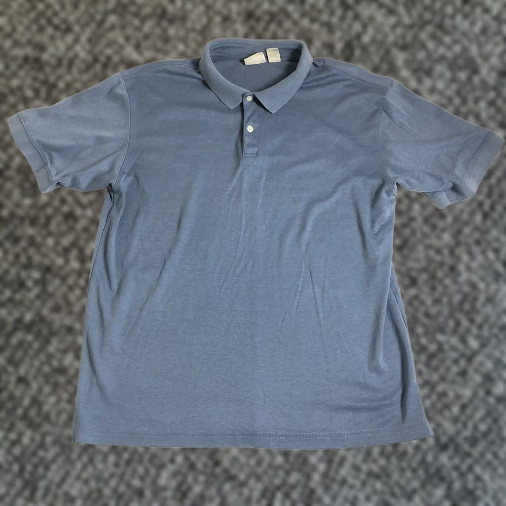 Vintage L.L. Bean Polo Shirt Mens Large Regular Blue 60% Cotton 40% Polyester Knit Short Sleeve Button Up Collared Casual Shirt Size US L / EU 52-54 / 3 - 1 Thumbnail