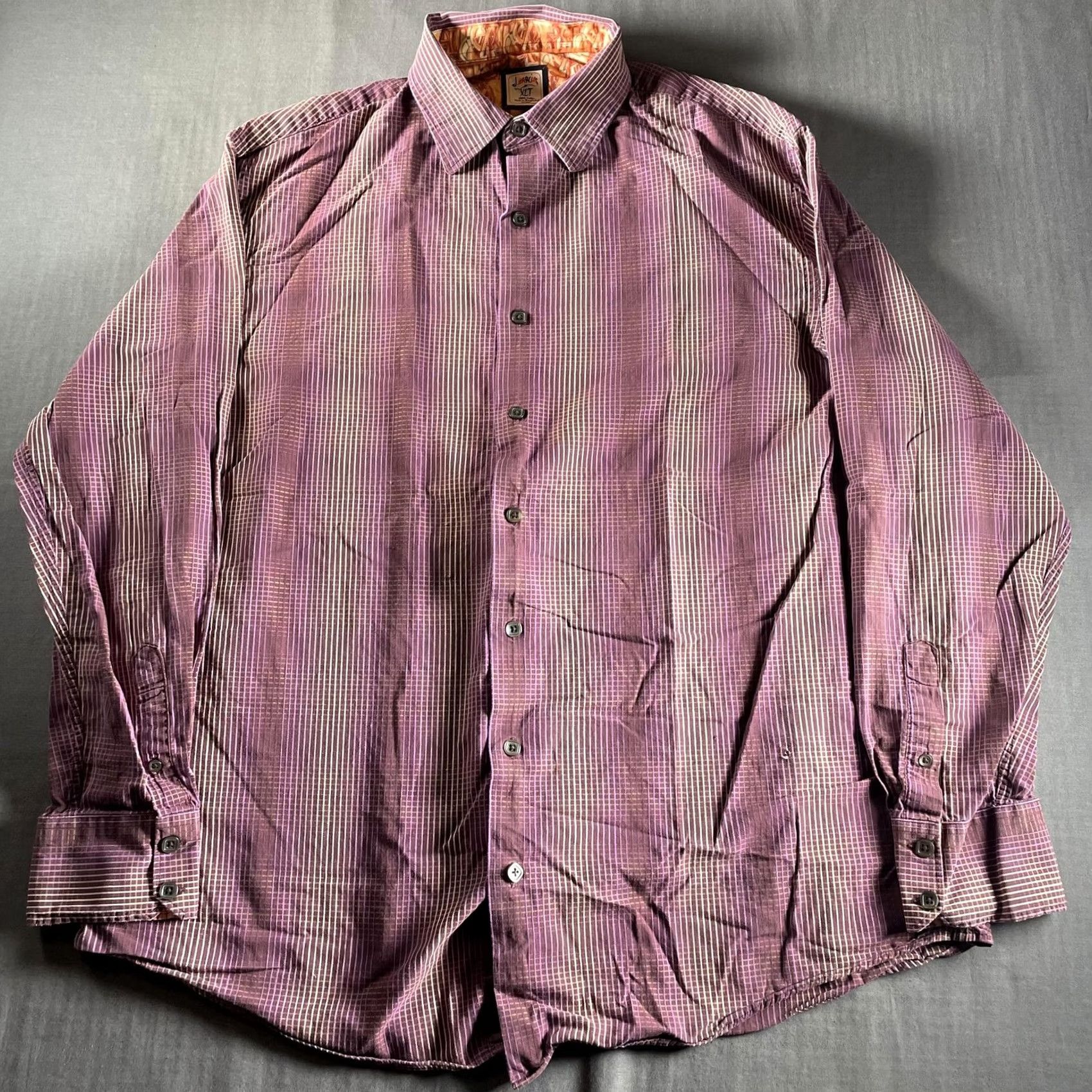 Vintage J. Garcia Shirt Mens XLT Purple Stripe Long Sleeve Button Front Cotton Casual Size US XL / EU 56 / 4 - 6 Thumbnail