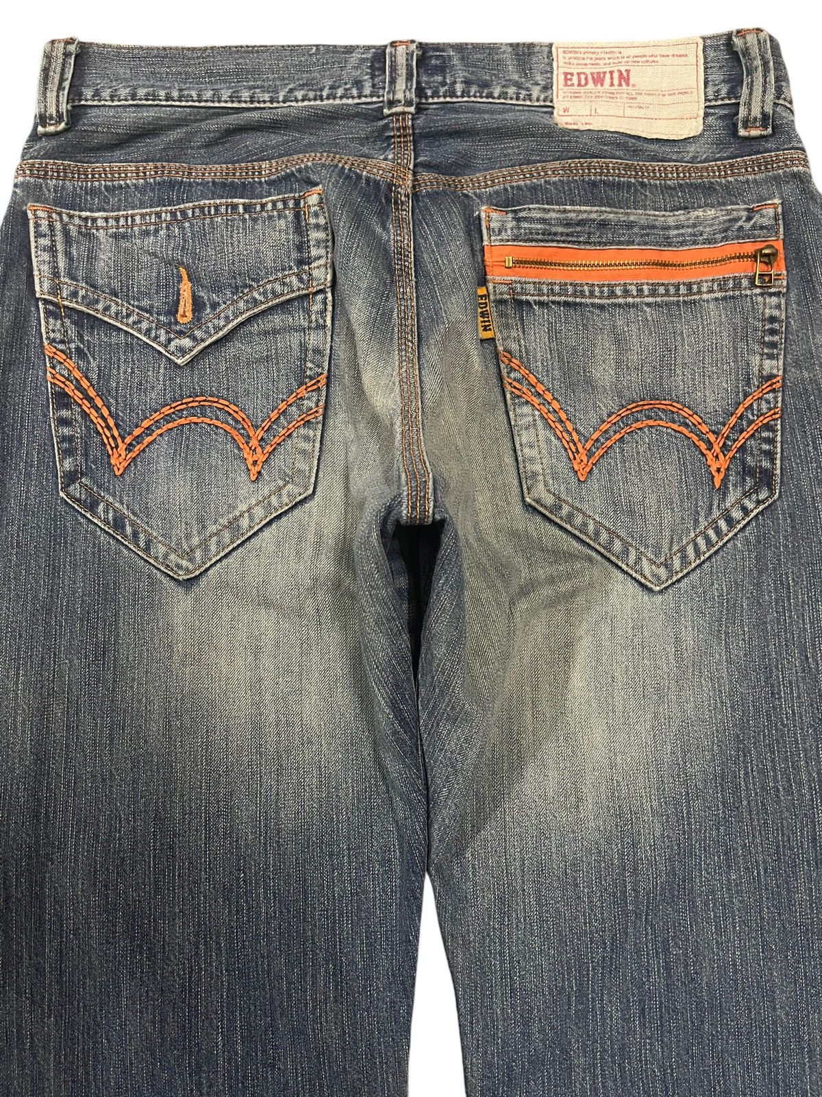 Edwin Vintage 90s Edwin Faded Wash Style Distress Loose Jeans Size US 36 / EU 52 - 5 Thumbnail
