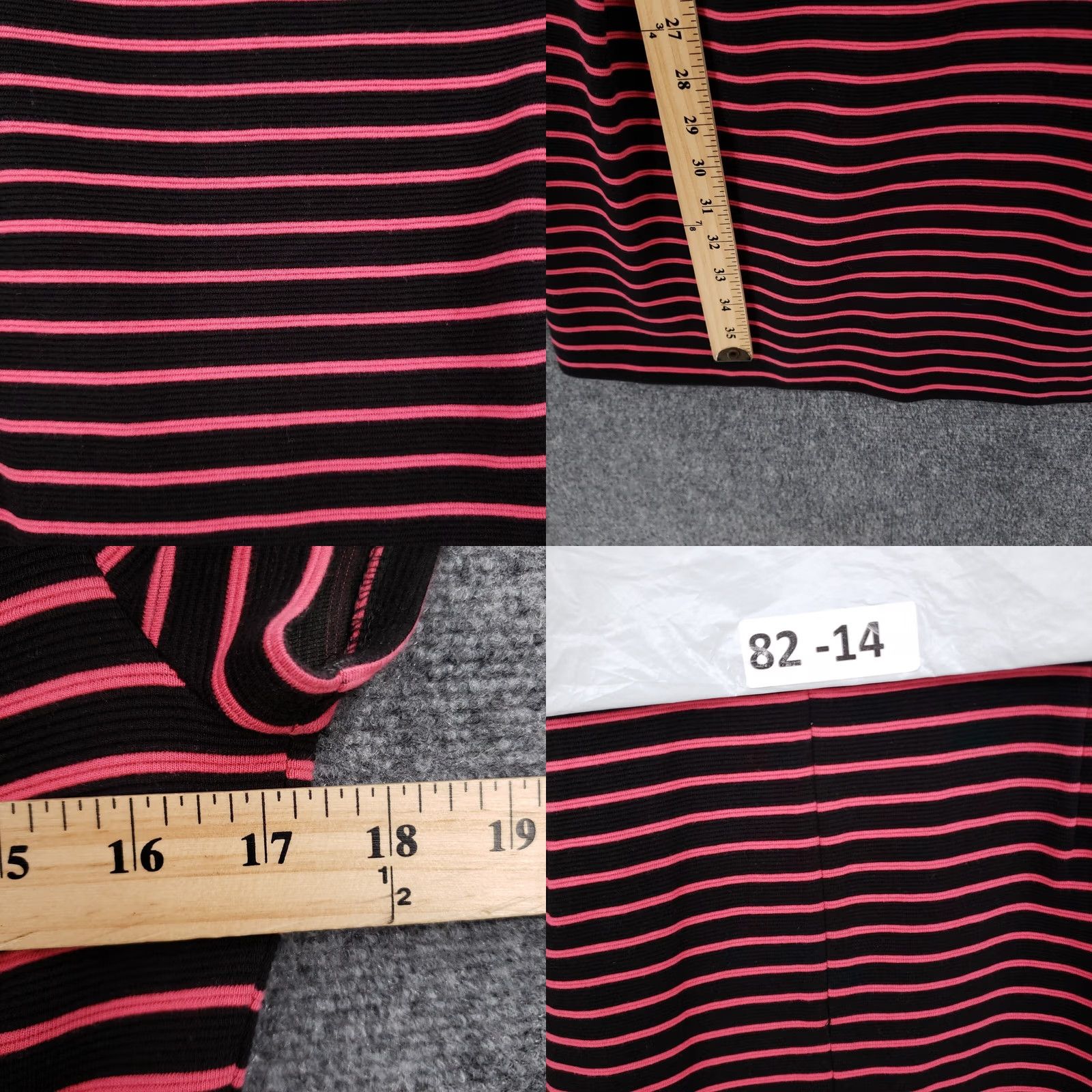 Talbots Talbots Dress Women 2 Black Pink A-Line Striped Square Neck Short Sleeve Pleated Vintage: No Size 26" / US 2 / IT 38 - 8 Thumbnail