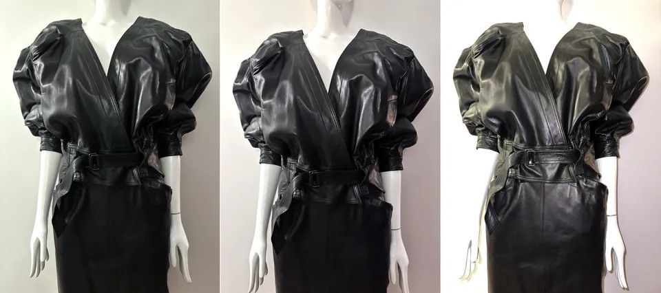 Claude Montana CLAUDE MONTANA POUR IDEAL CUIR Iconic Leather Coat Skirt Set Size M / US 6-8 / IT 42-44 - 2 Thumbnail