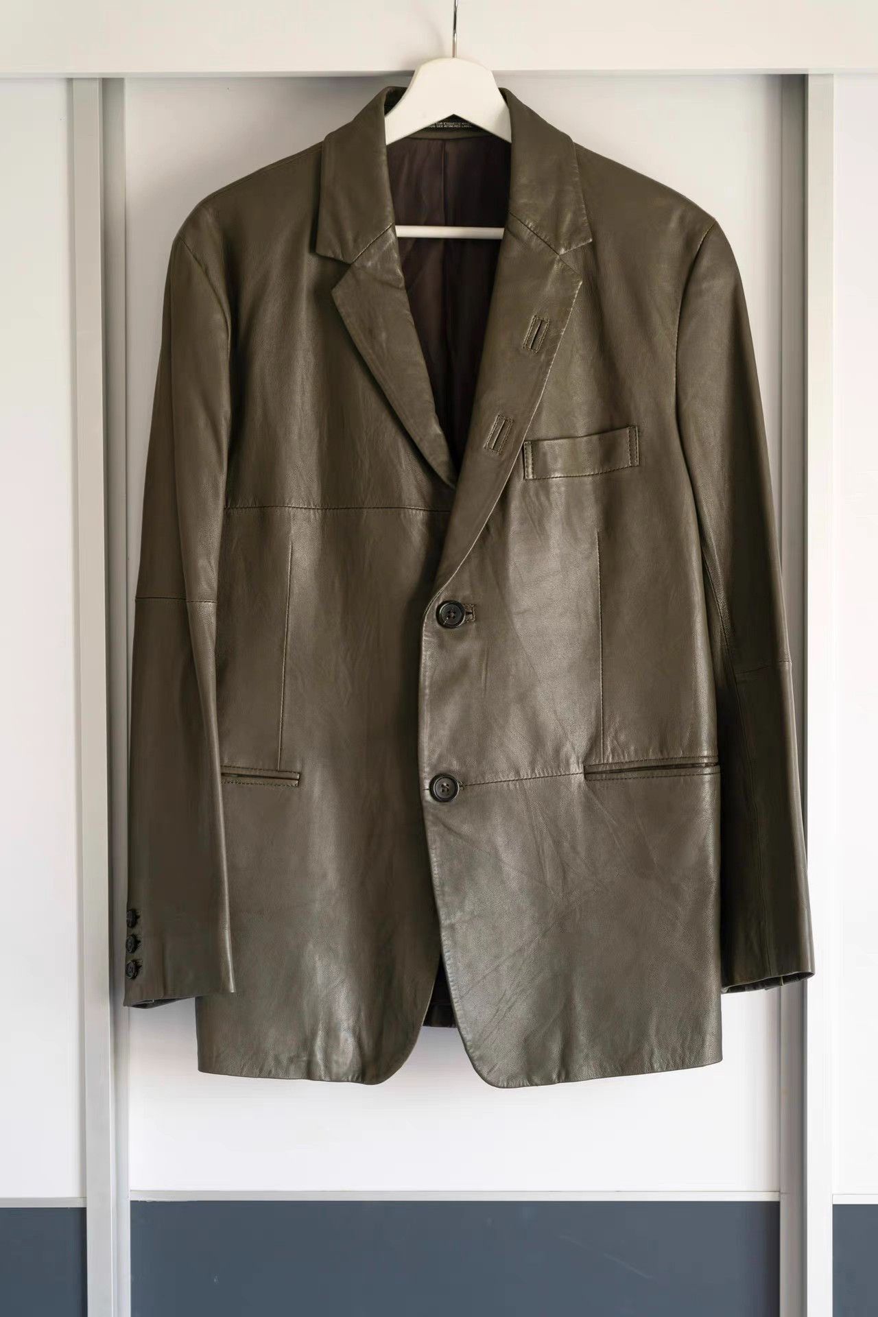 Yohji Yamamoto Beige Leather Jacket - Size M Size US M / EU 48-50 / 2 - 1 Thumbnail