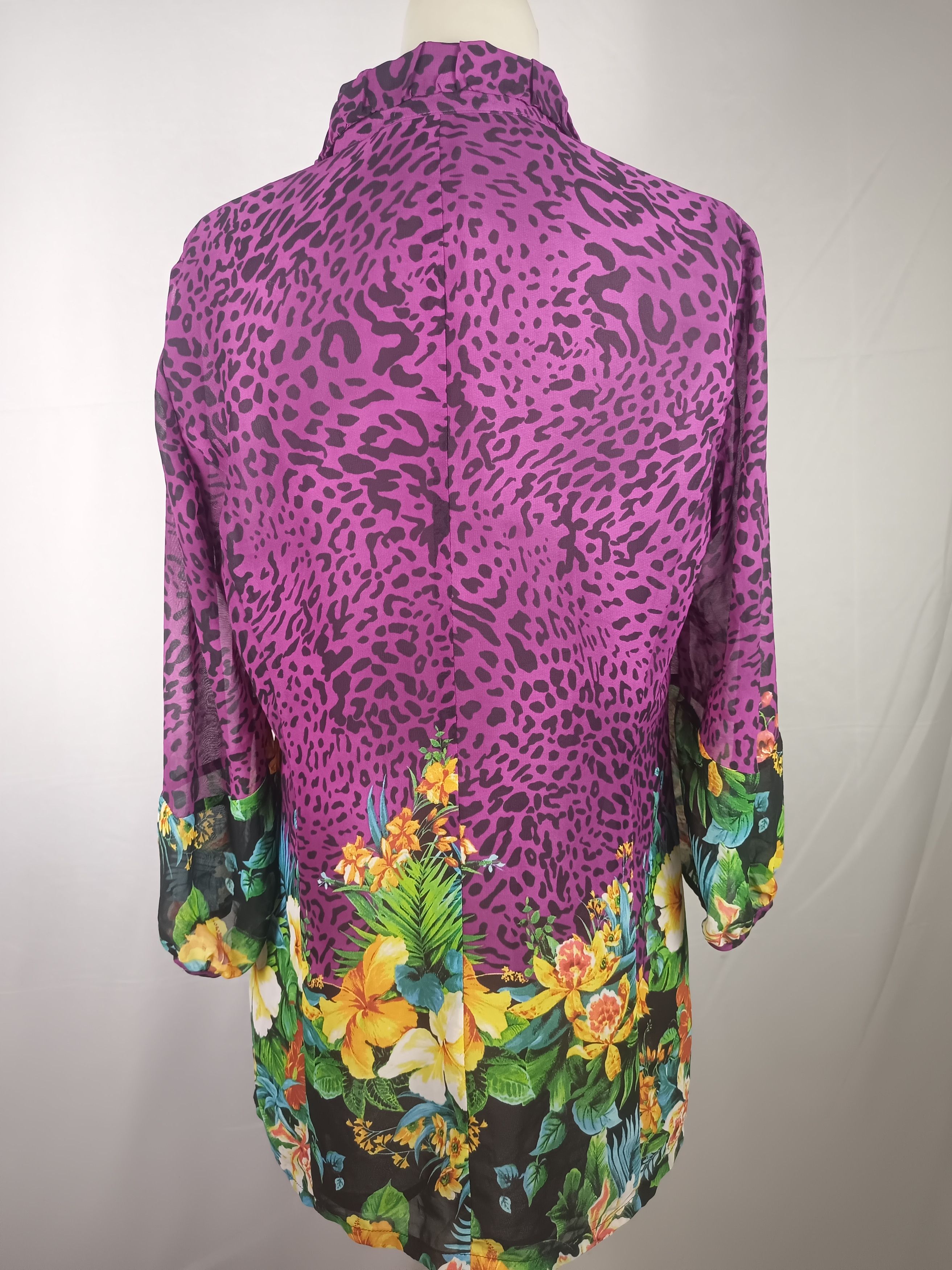 Japanese Brand Women's Chiffon Blouses Button Down Floral Leopard Print Size L / US 10 / IT 46 - 16 Thumbnail