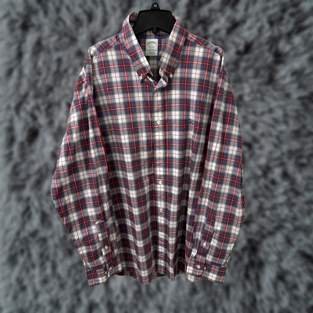 Brooks Brothers VINTAGE Brooks Brothers Original Polo Shirt Mens XL Red Blue Plaid Made In USA L/S Size US XL / EU 56 / 4 - 1 Thumbnail