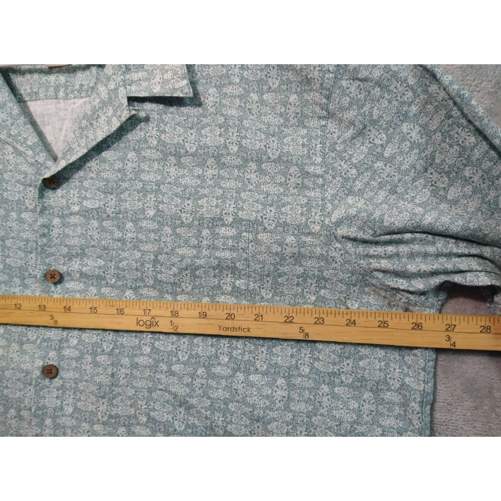 Vintage LL Bean Shirt Mens XLT Green Short Sleeve Button Down Camp Hawaiian Cotton Size US XL / EU 56 / 4 - 4 Thumbnail