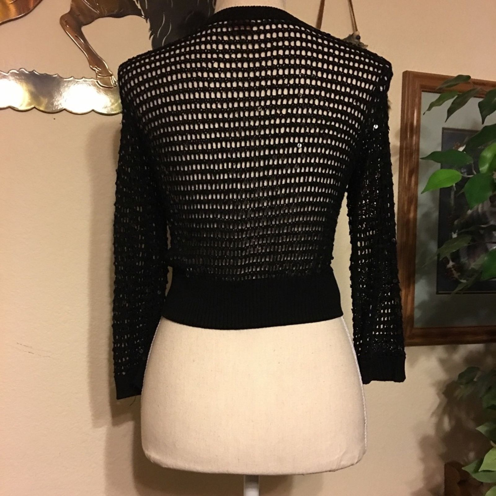 Other dm bm brand black silk knit sequin shrug bolero S Size S / US 4 / IT 40 - 4 Thumbnail