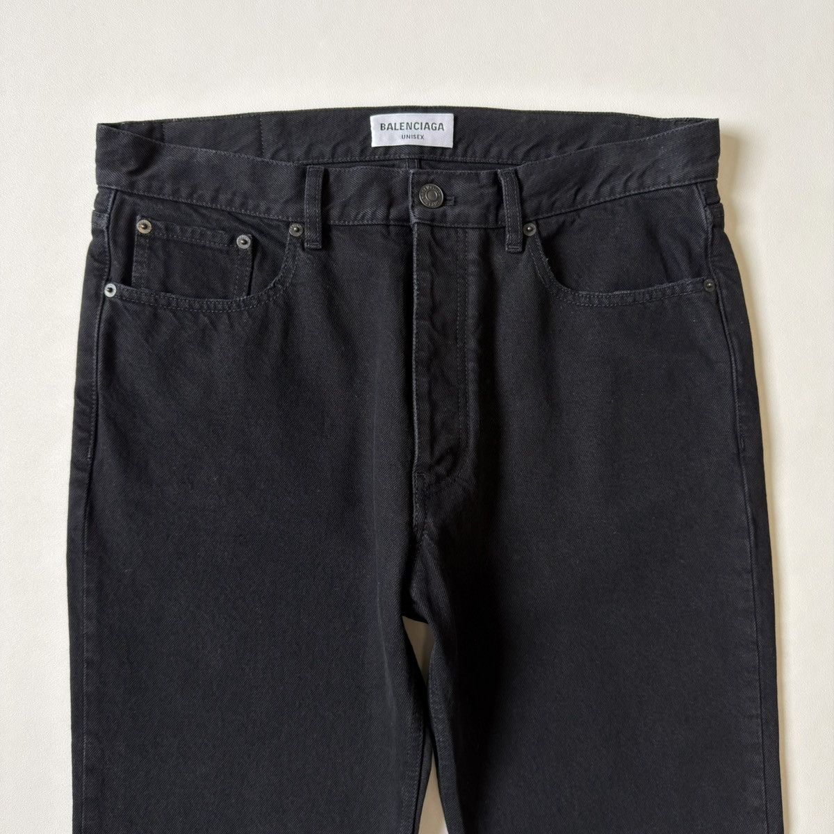 Balenciaga 2021 Washed Black Straight Leg Jeans Size US 34 / EU 50 - 3 Thumbnail