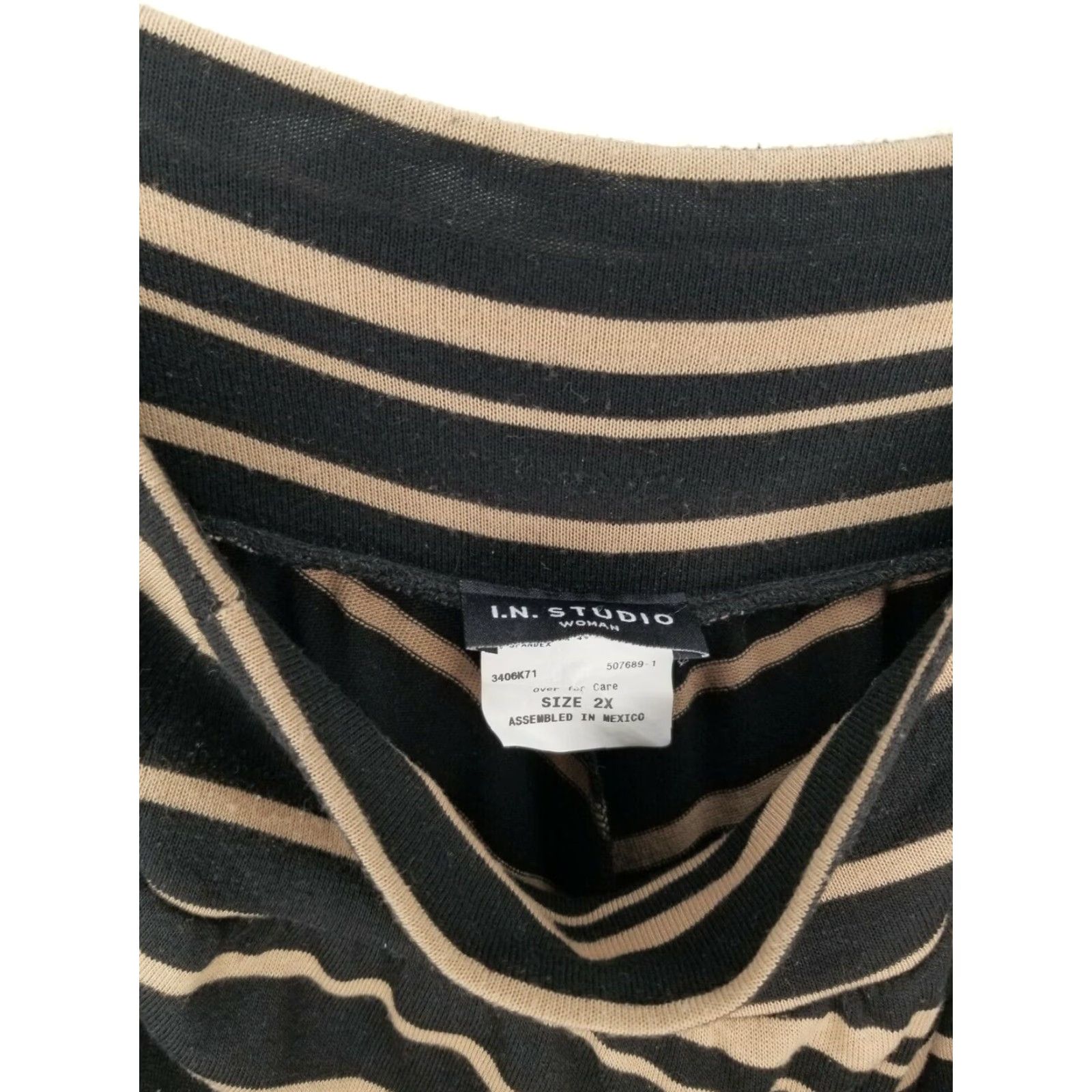 Vintage VINTAGE I.N. Studio Womens Maxi Skirt Plus Size 2X Long Brown Black Striped Dress Size XXL / US 16-18 / IT 52-54 - 2 Thumbnail