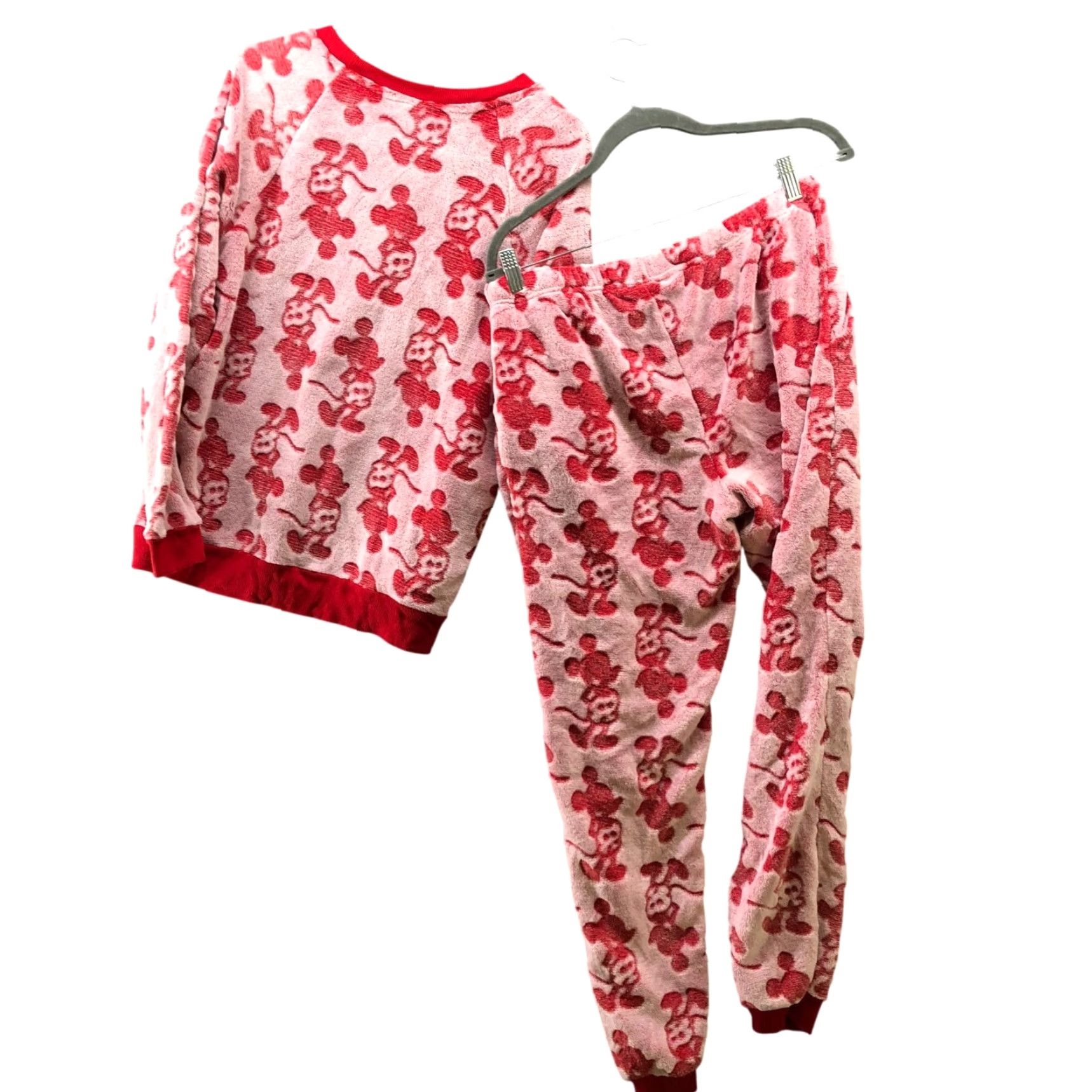 Disney Disney Mickey Mouse Fleece Pajama Set Womens M Red Plush Crewneck 2 Piece Size ONE SIZE - 2 Thumbnail