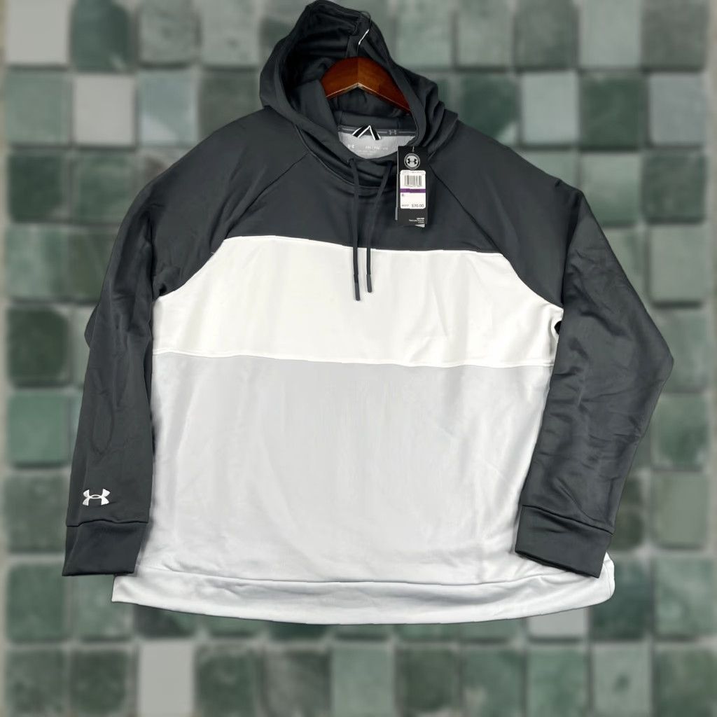 Under Armour Under Armour Hoodie Sweatshirt Womens XL Gray Colorblock Pullover Hoodie Activewear NWT Performance Pockets Logo 90s? Size XL / US 12-14 / IT 48-50 - 1 Thumbnail