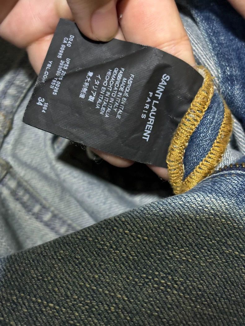 Yves Saint Laurent Saint Laurent 15 FW Genuine Light Blue Wash Knife Cut Frin Size US 34 / EU 50 - 5 Thumbnail