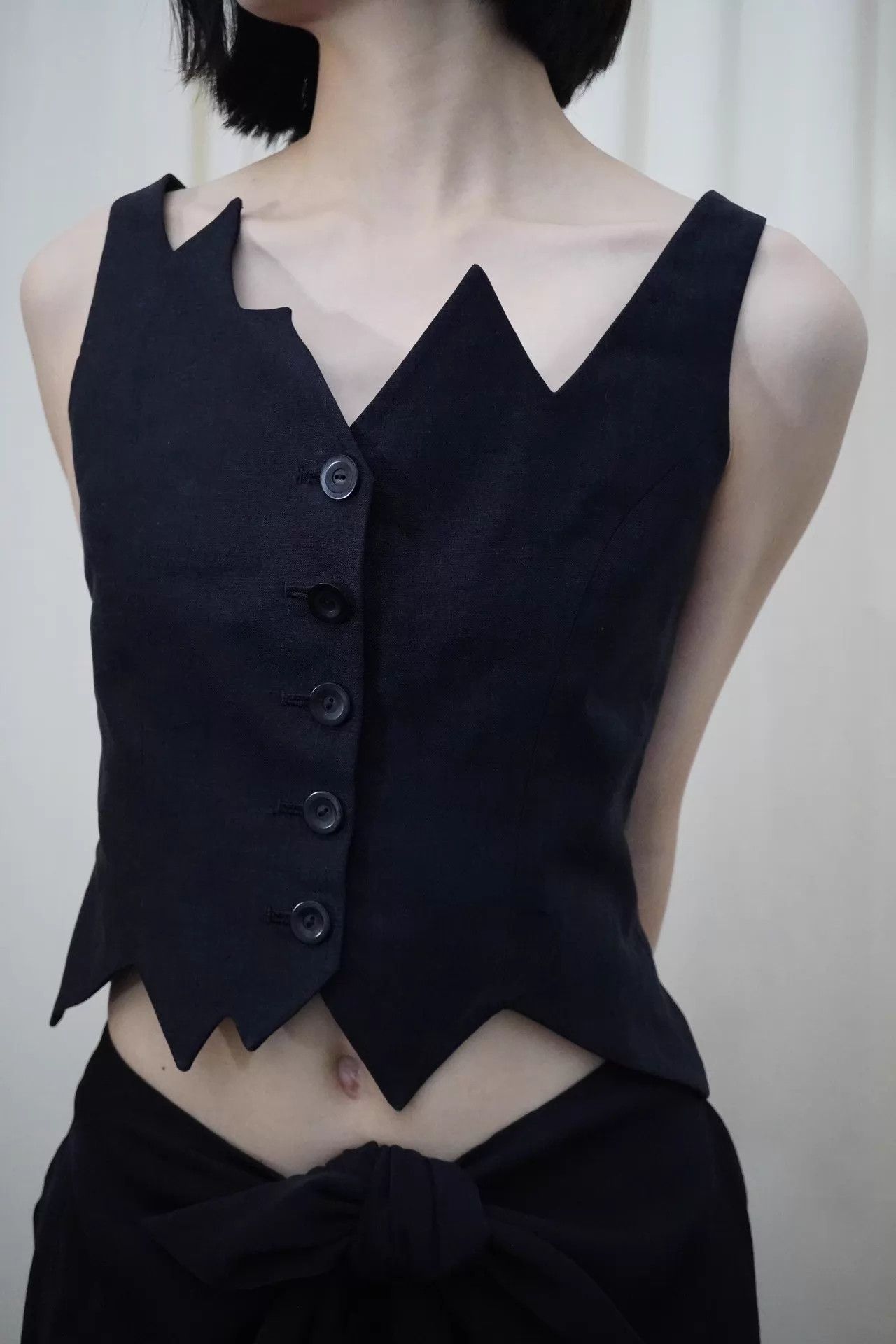 Kenzo Kenzo 1980s Linen Bustier Size S Vintage Size S / US 4 / IT 40 - 6 Thumbnail