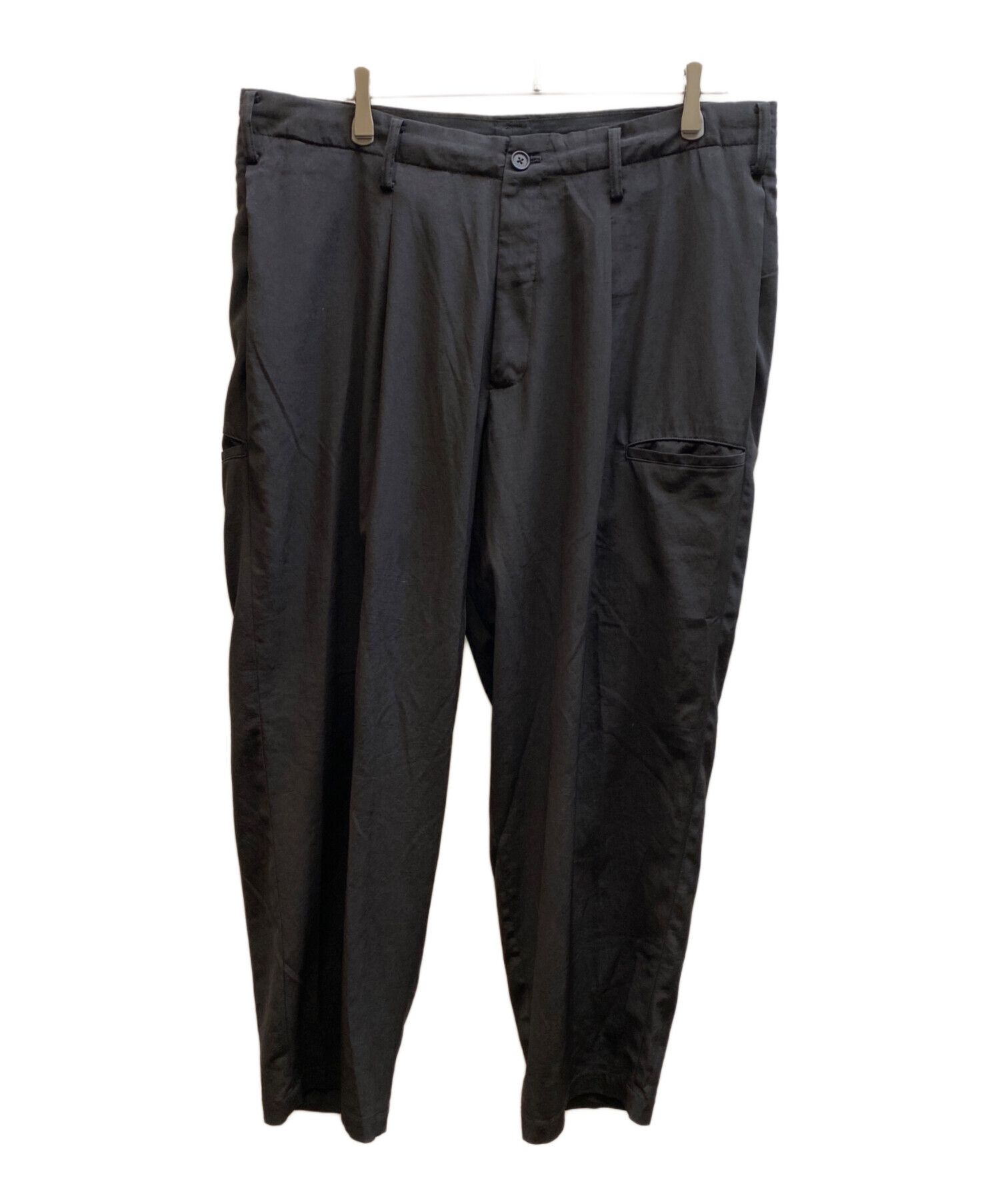 Yohji Yamamoto s'yte by yohji yamamoto CREPE de CHINE SIDE TUCK TROUSERS Size US 38 / EU 54 - 1 Thumbnail