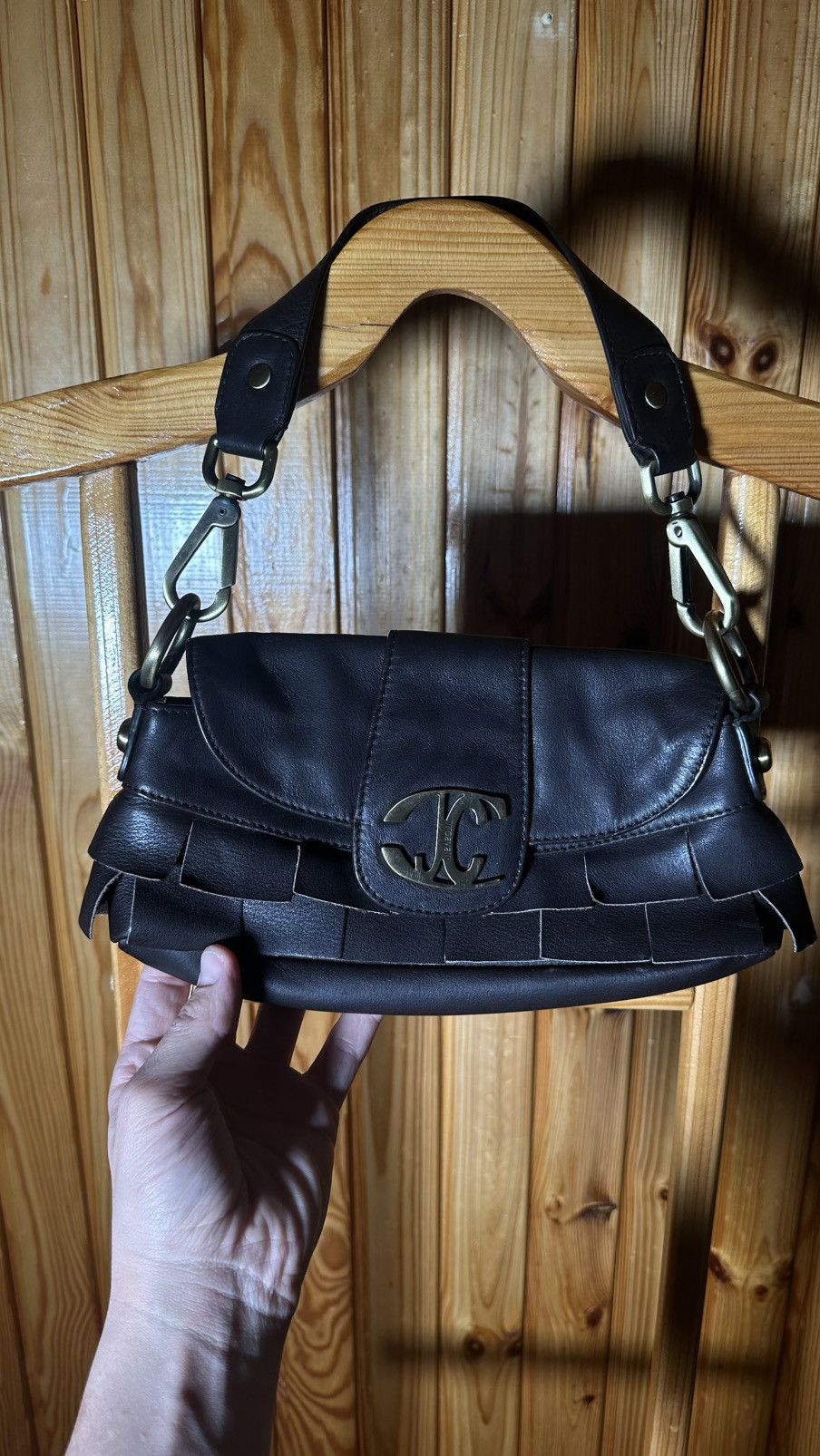 Just Cavalli × Vintage Vintage Just Cavalli Y2K brown l Laether Purse Shoulder Bag❤️ Size ONE SIZE - 8 Thumbnail