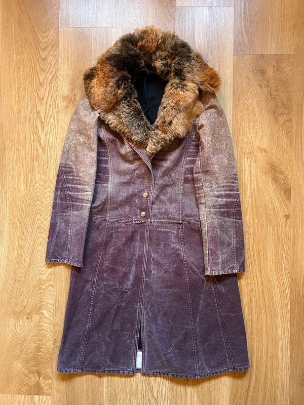 Roberto Cavalli × Vintage SS04 Roberto Cavalli Sunset Faded Purple Trench Coat Size S / US 4 / IT 40 - 1 Thumbnail