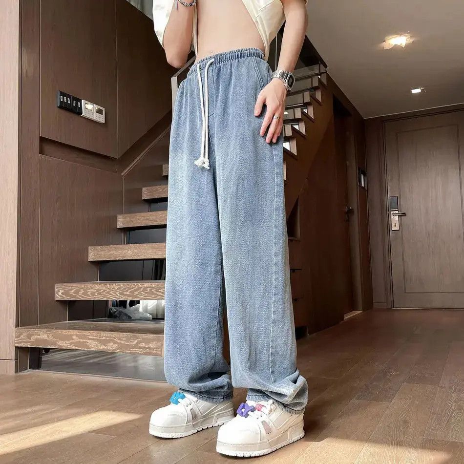Japanese Brand Retro loose wide leg straight leg jeans Size US 32 / EU 48 - 4 Thumbnail