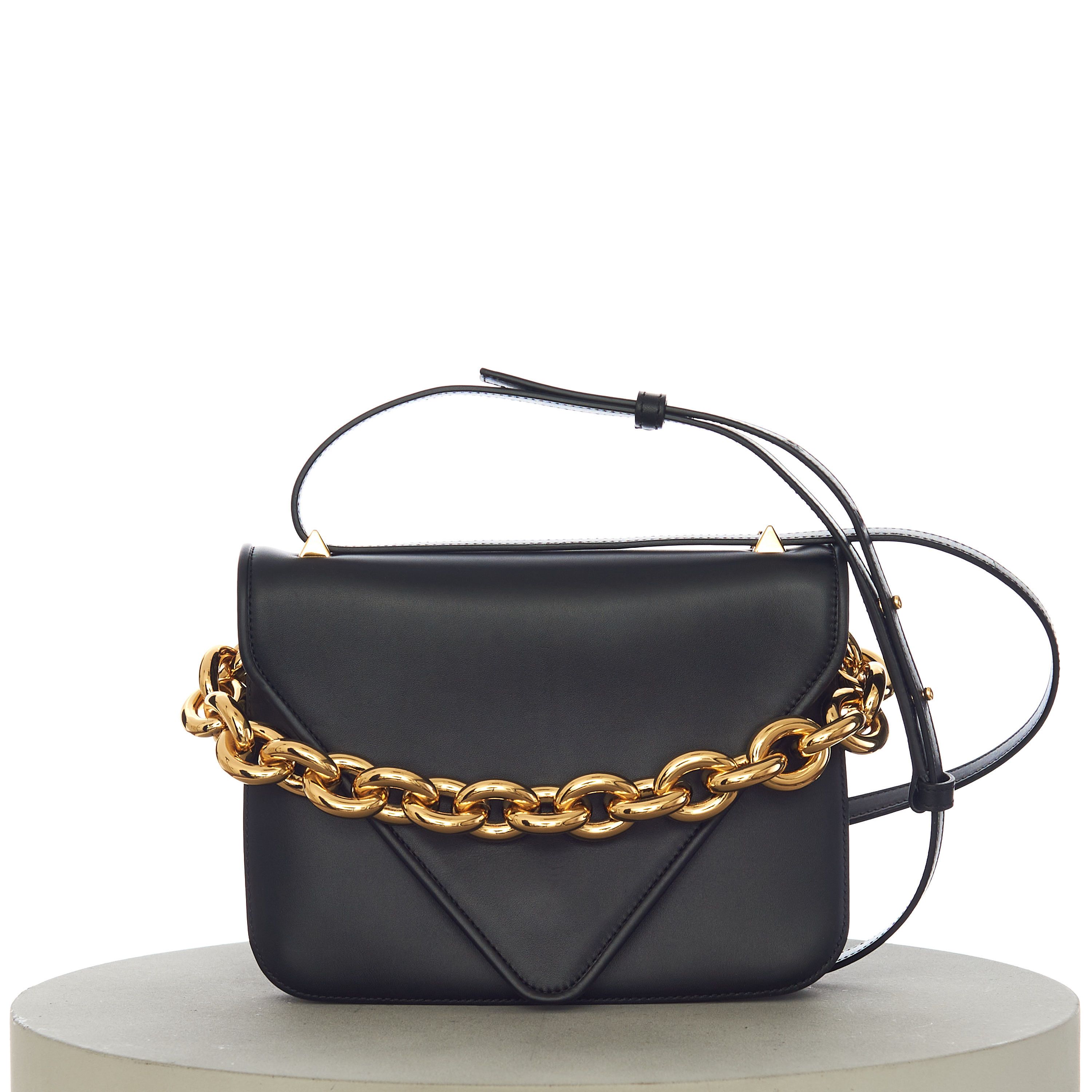 Bottega Veneta MOUNT Small Envelope Chain Bag In Black Leather Size ONE SIZE - 1 Thumbnail