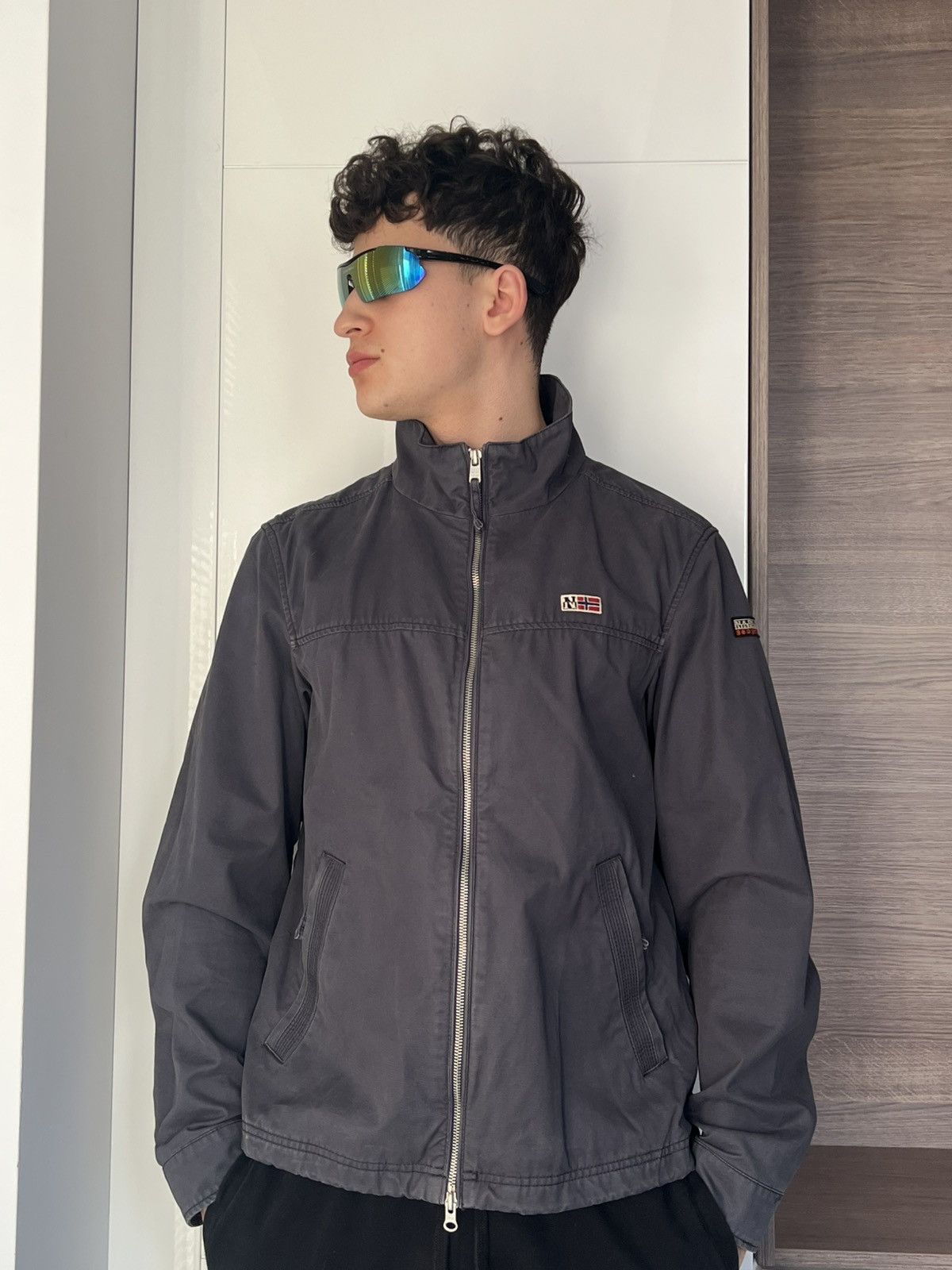Napapijri × Vintage ‼️Vintage Napapijri Heavy Hard Cotton Streetwear Jacket‼️ Size US XL / EU 56 / 4 - 4 Thumbnail