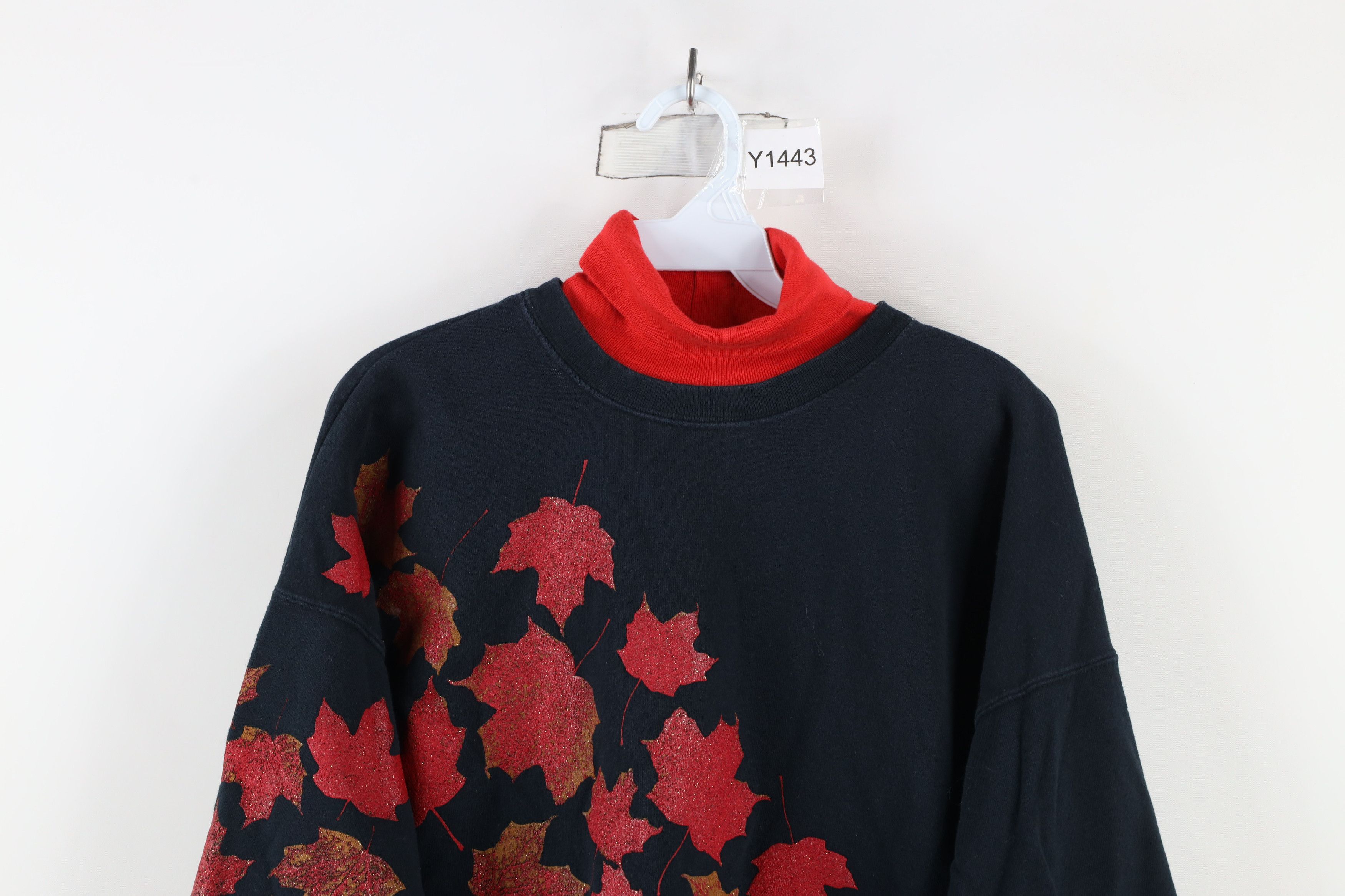 Vintage Vintage 90s Art Unlimited All Print Turtleneck Sweatshirt Size L / US 10 / IT 46 - 2 Thumbnail