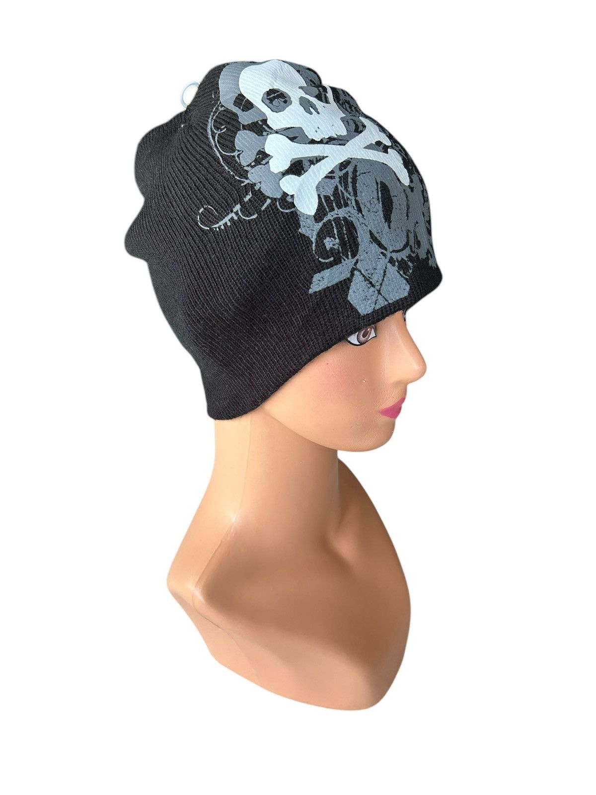 14th Addiction × If Six Was Nine × KMRii Skull Tattoo Japanese Punk Bondage Style Beanie Hats Size ONE SIZE - 3 Thumbnail