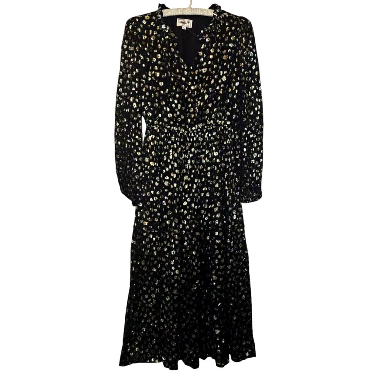 Anthropologie New Anthropologie Mille V-Neck Lurex Dress $498 XXS Black Size XXS / US 00 / IT 34 - 6 Thumbnail