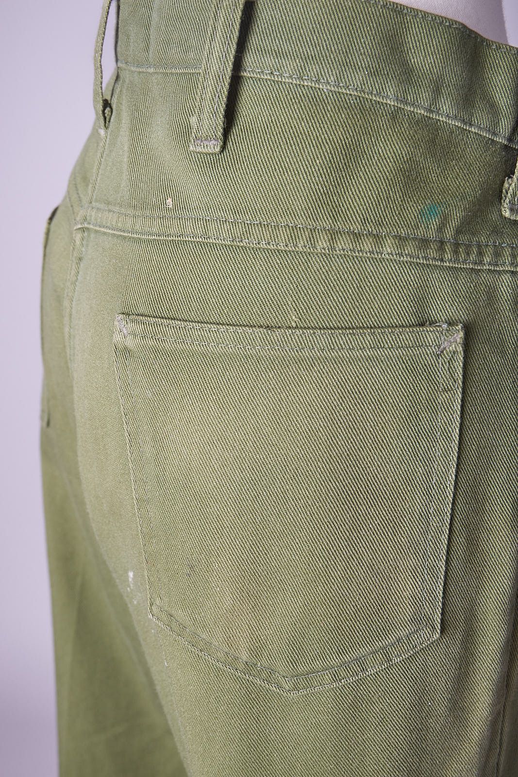 Vintage 1970s Green Trousers Paint Splatter Pants Military Size US 34 / EU 50 - 5 Thumbnail