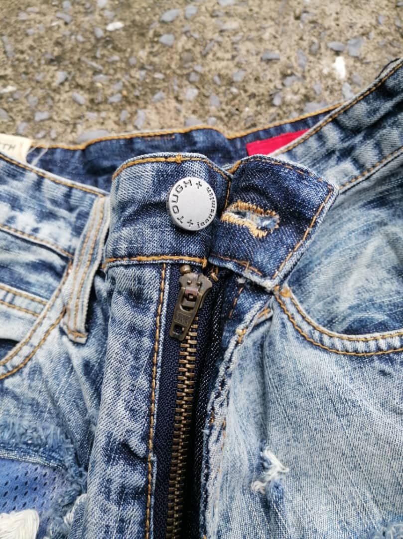 If Six Was Nine Tough Jeansmith Nice Distressed Design Denim Jeans Size US 31 - 9 Thumbnail