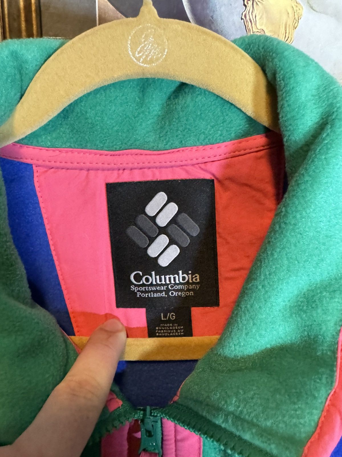 Columbia Colombia Back Bowl Neon Zip Up Fleece Size US L / EU 52-54 / 3 - 3 Thumbnail