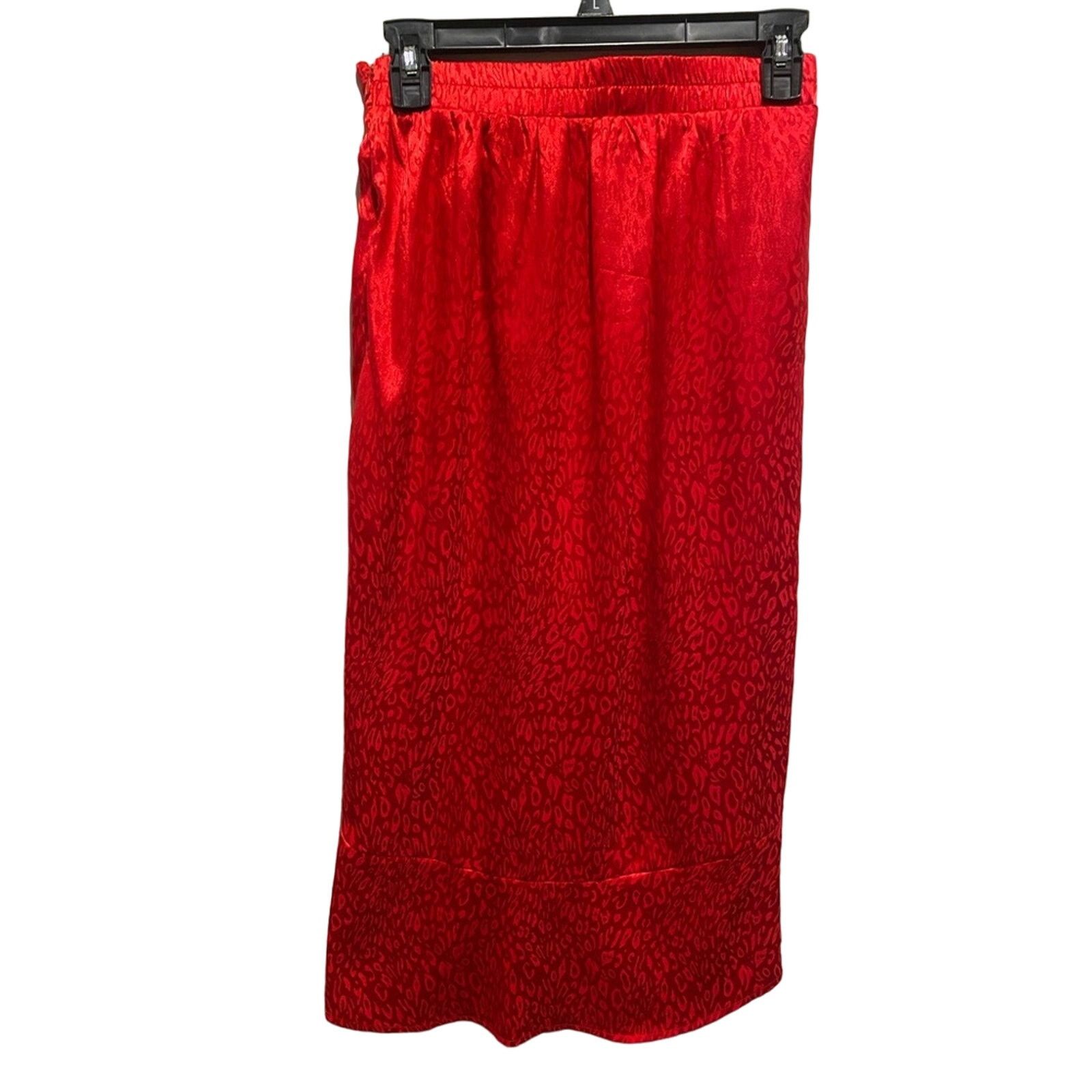 Other Johnny Becca Leopard Embossed Ruffle Midi Skirt Red S Size 25" / US 0 / IT 36 - 3 Thumbnail