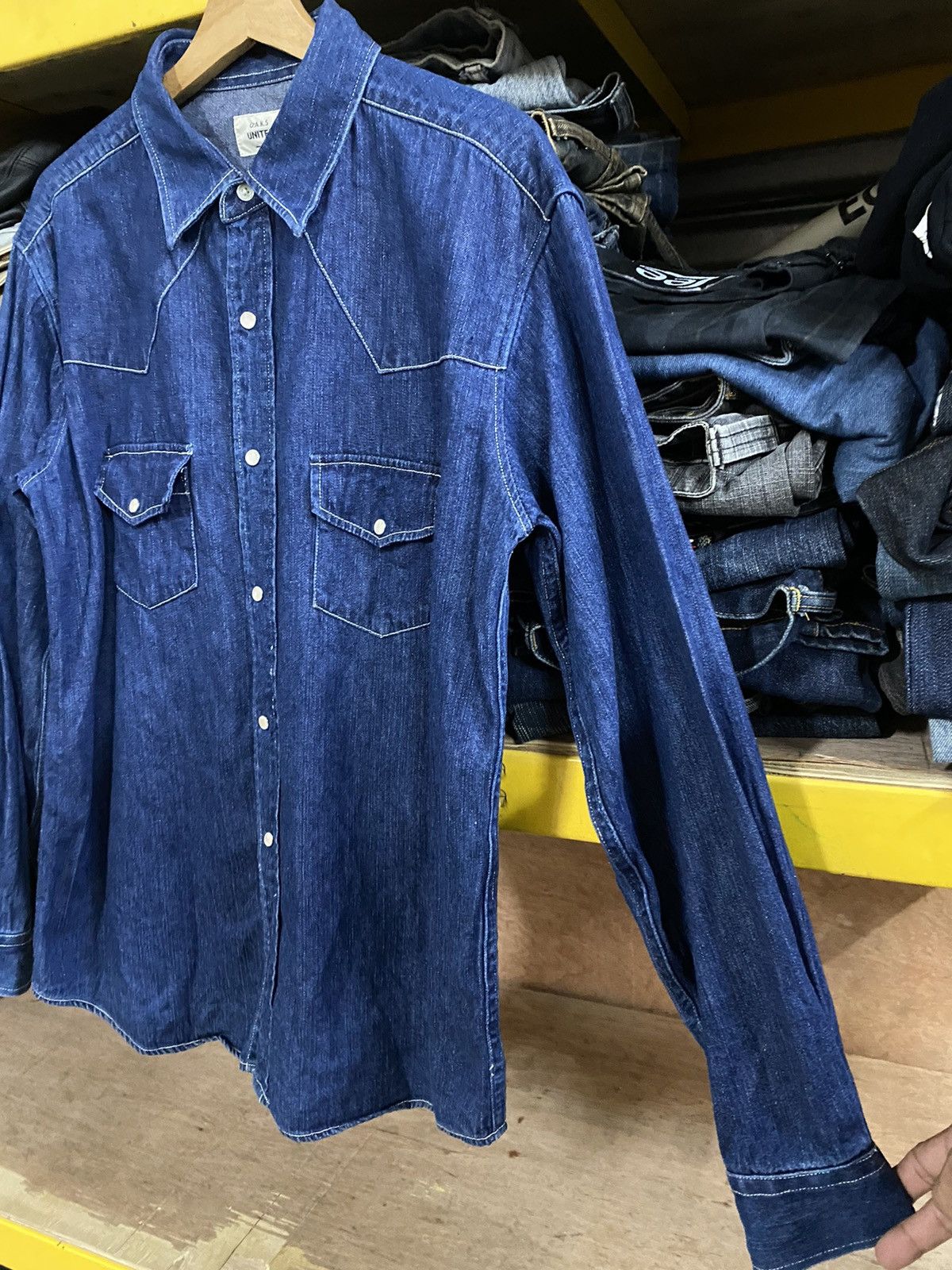 Japanese Brand Japanese O.A.K.S United Western Denim Shirt Size US L / EU 52-54 / 3 - 3 Thumbnail