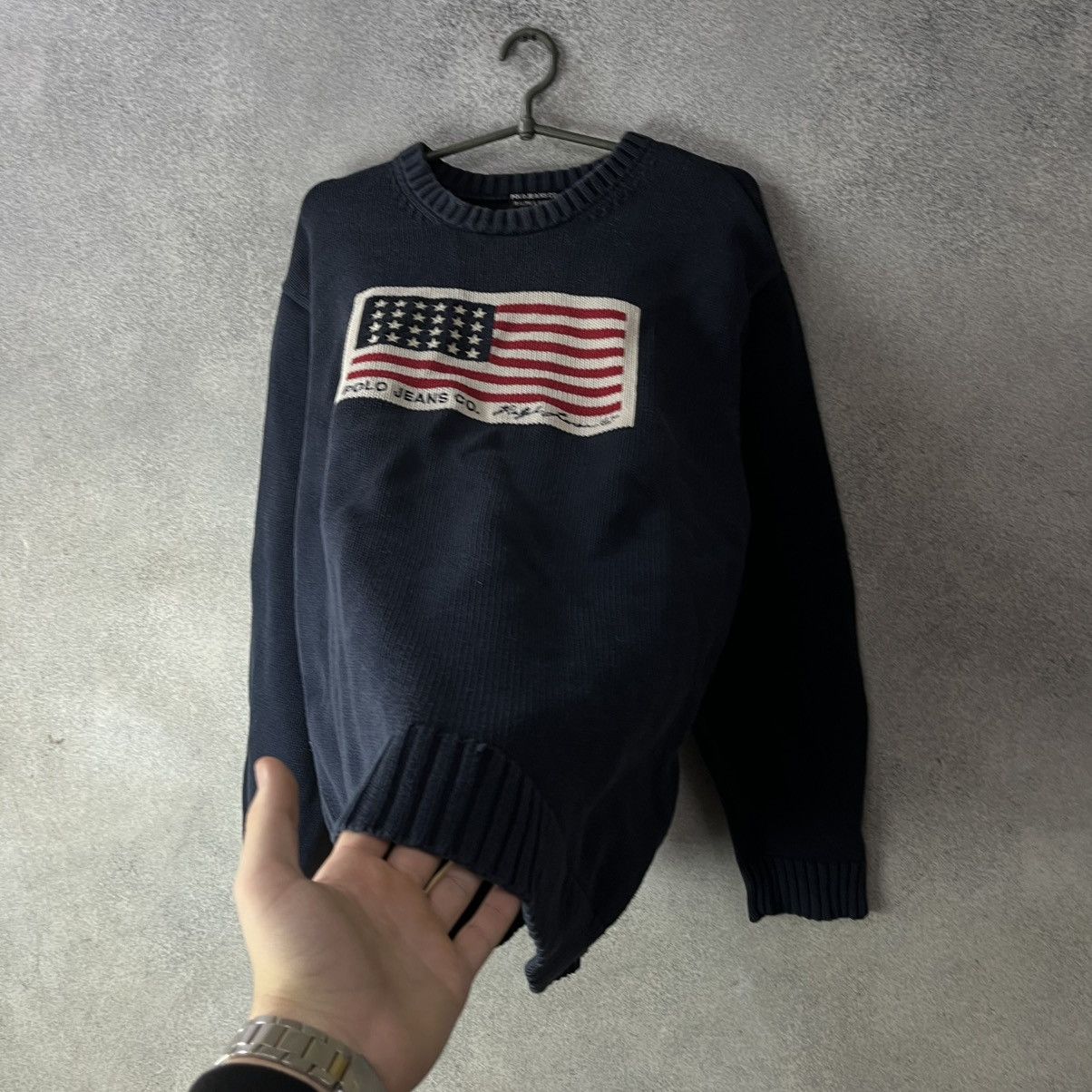 Polo Ralph Lauren Polo Ralph Lauren USA Flag Sweater Blue Size US XL / EU 56 / 4 - 6 Thumbnail