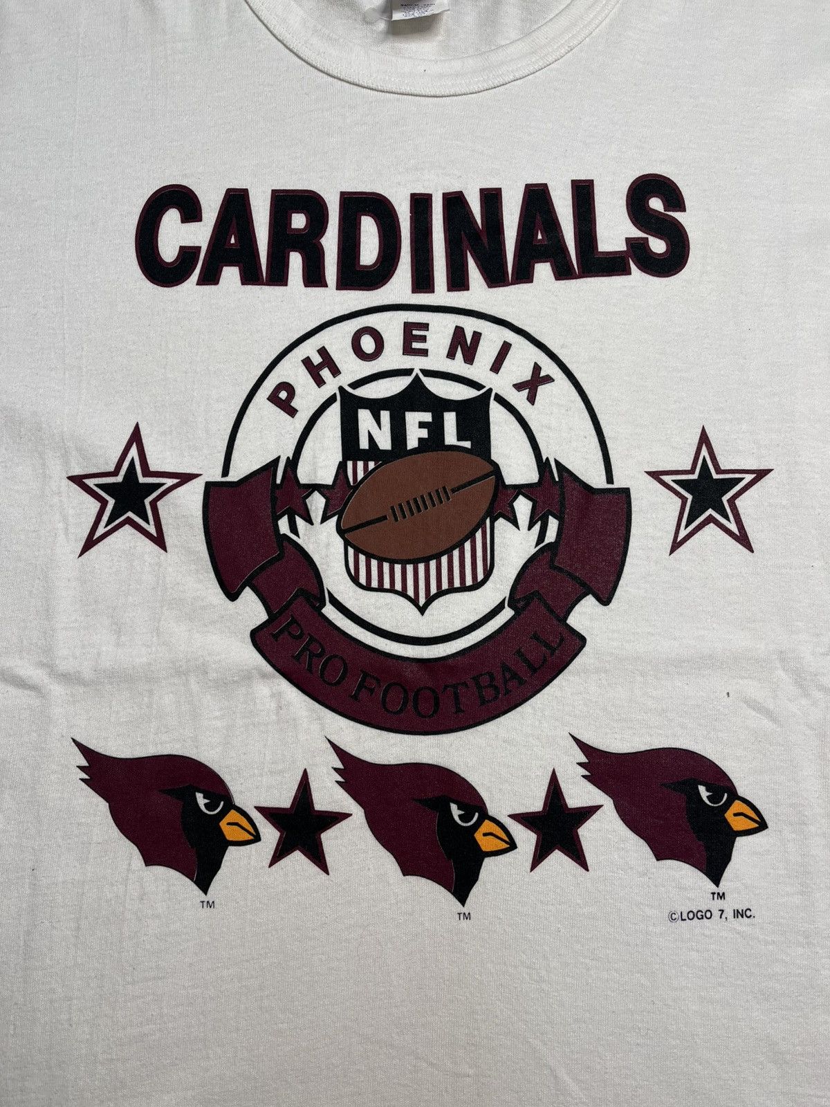 Logo 7 Vintage 90s Logo 7 NFL Arizona Cardinals Single Stitch Shirt Size US XL / EU 56 / 4 - 2 Thumbnail