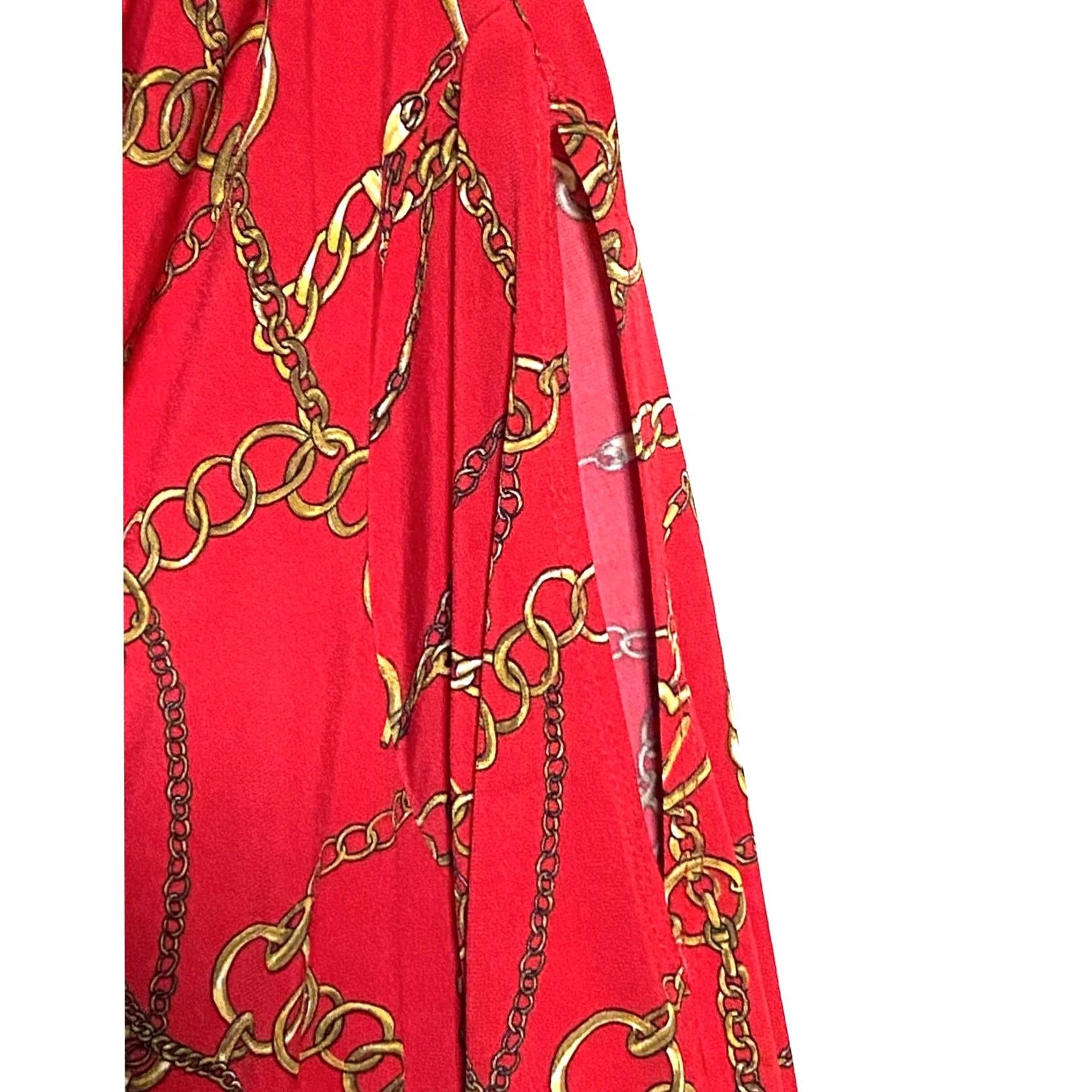 Vintage Susan Graver Red Blouse Top L Blouse Women Pullover Cowl Neck Liquid Knit Hearts Geometric Dressy Workwear Party/Cocktail Travel Mature Mens? Girls? Size L / US 10 / IT 46 - 4 Thumbnail