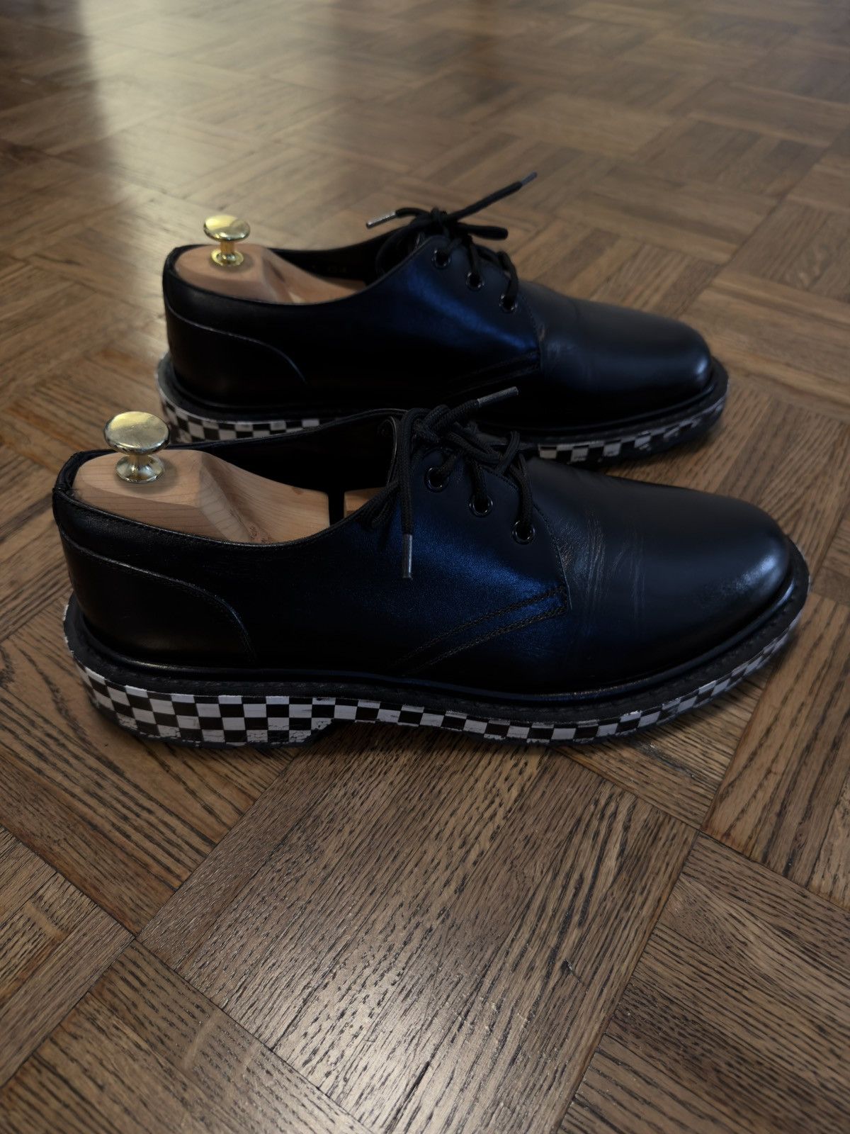 Celine CELINE HOMME Ranger Printed Leather Derby Shoes Black Size US 12 / EU 45 - 2 Thumbnail